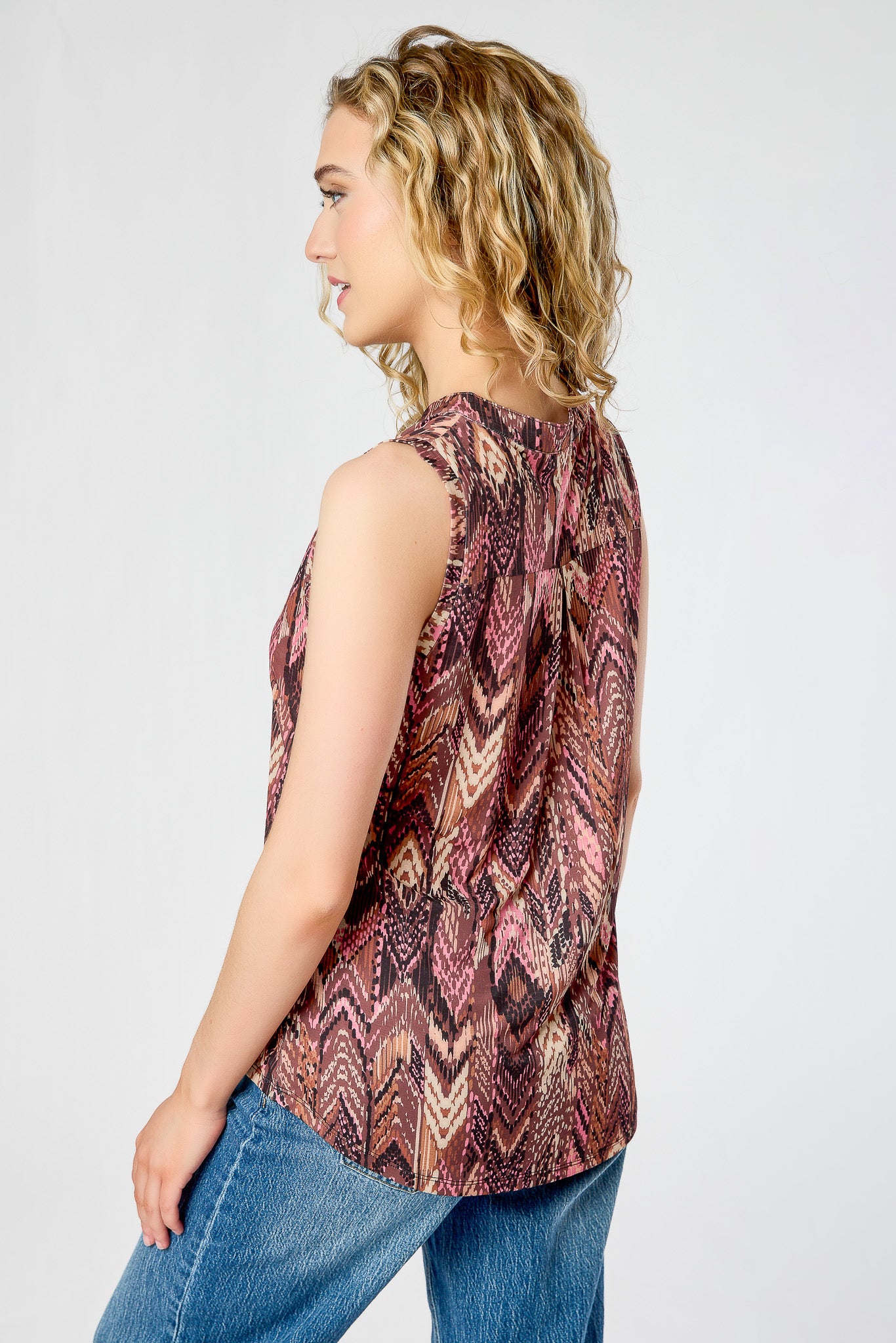 Ikat Print Bulgari Sleeveless Shirt