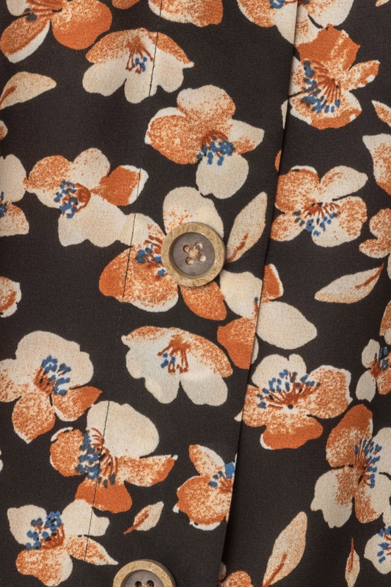 Floral Off-The-Shoulder Blouse with Buttons
