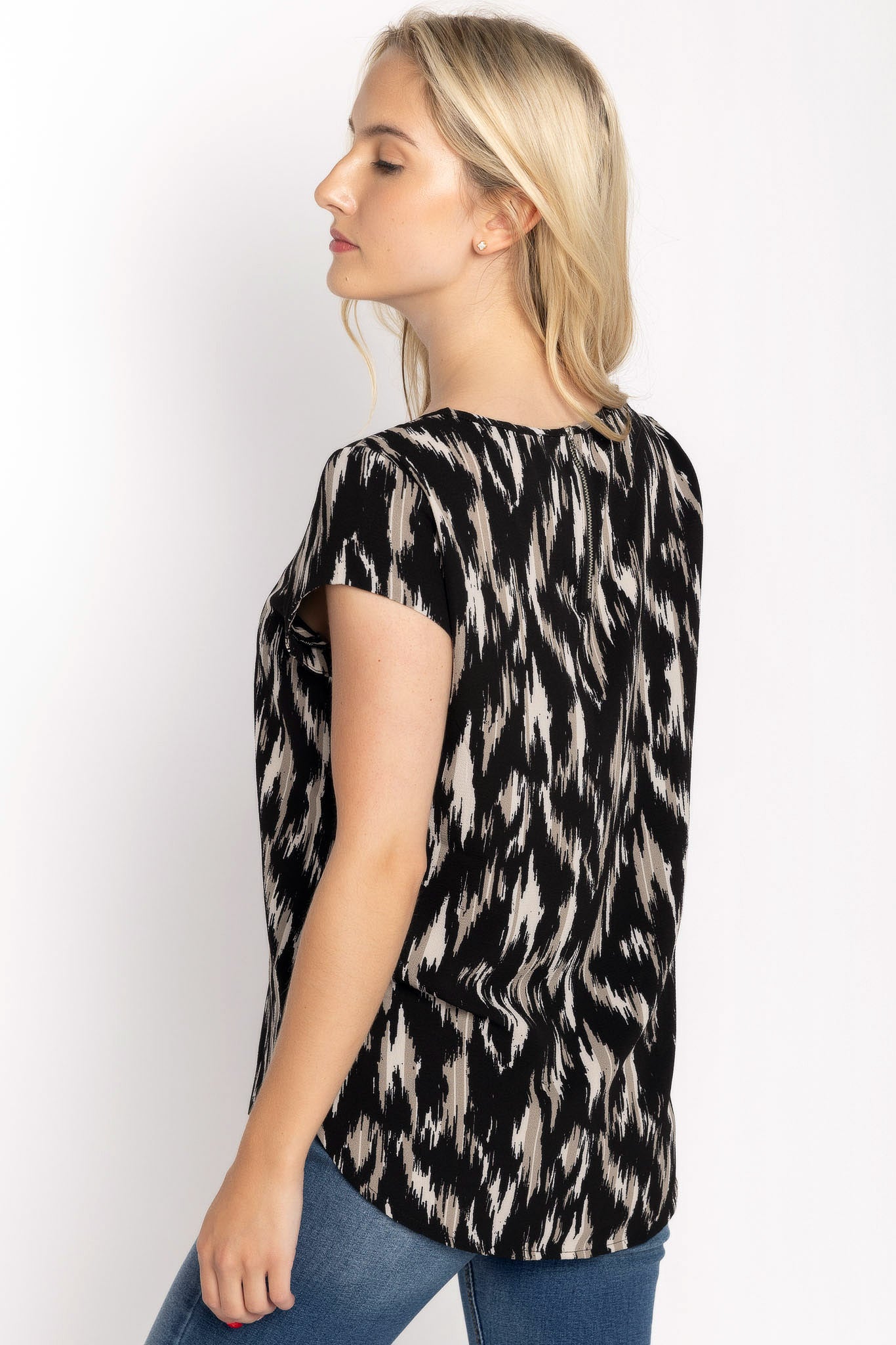 Only Abstract Top with Back Zipper