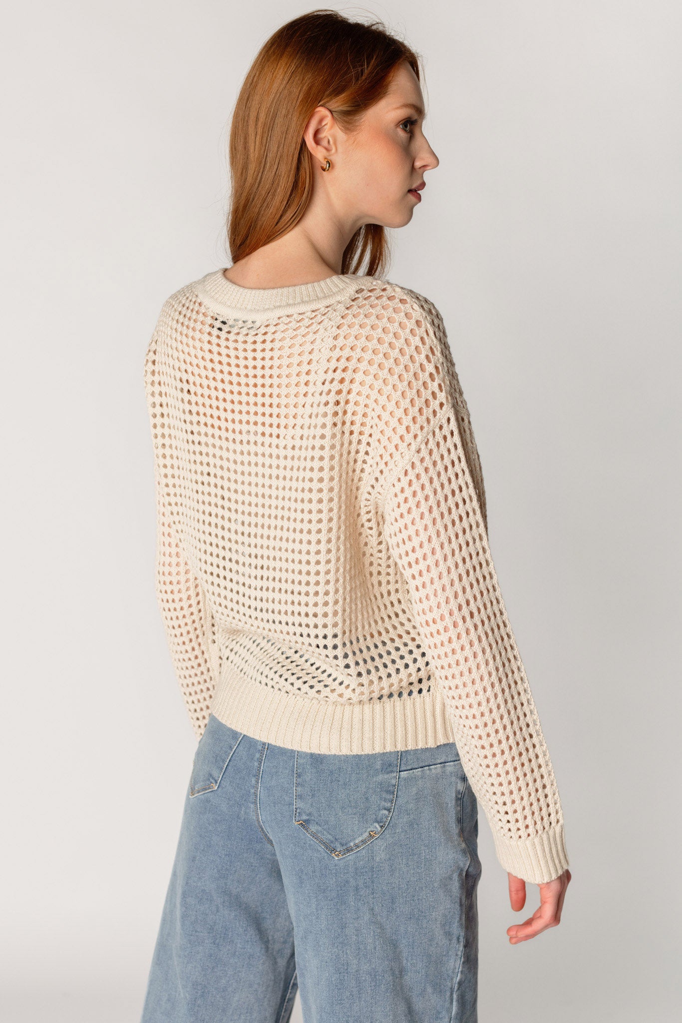 Openwork Long Sleeve Sweater