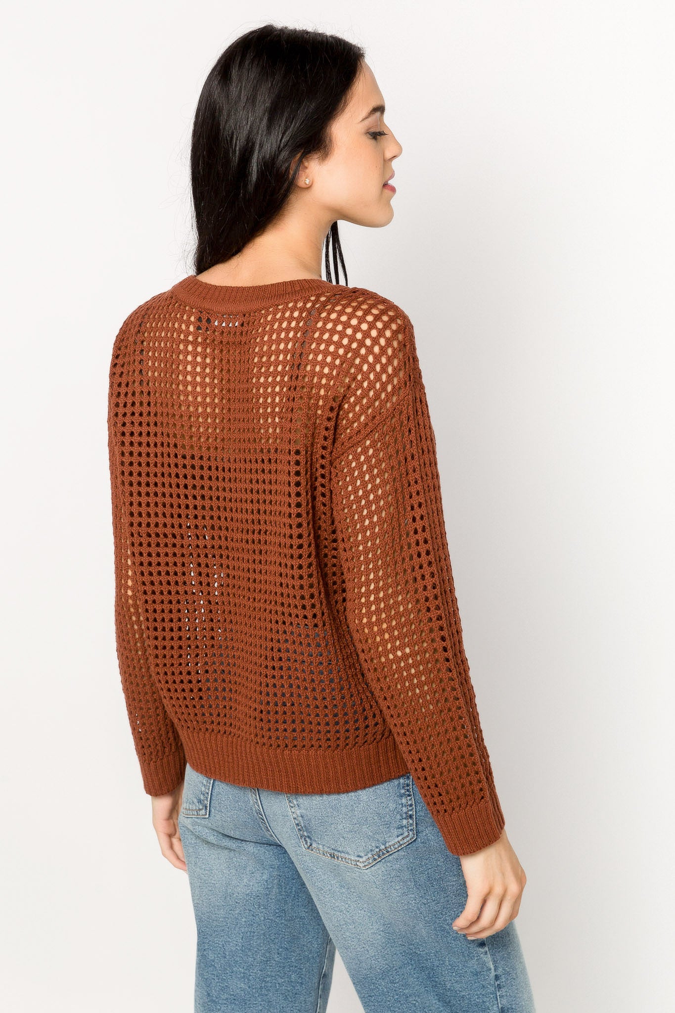 Openwork Long Sleeve Sweater