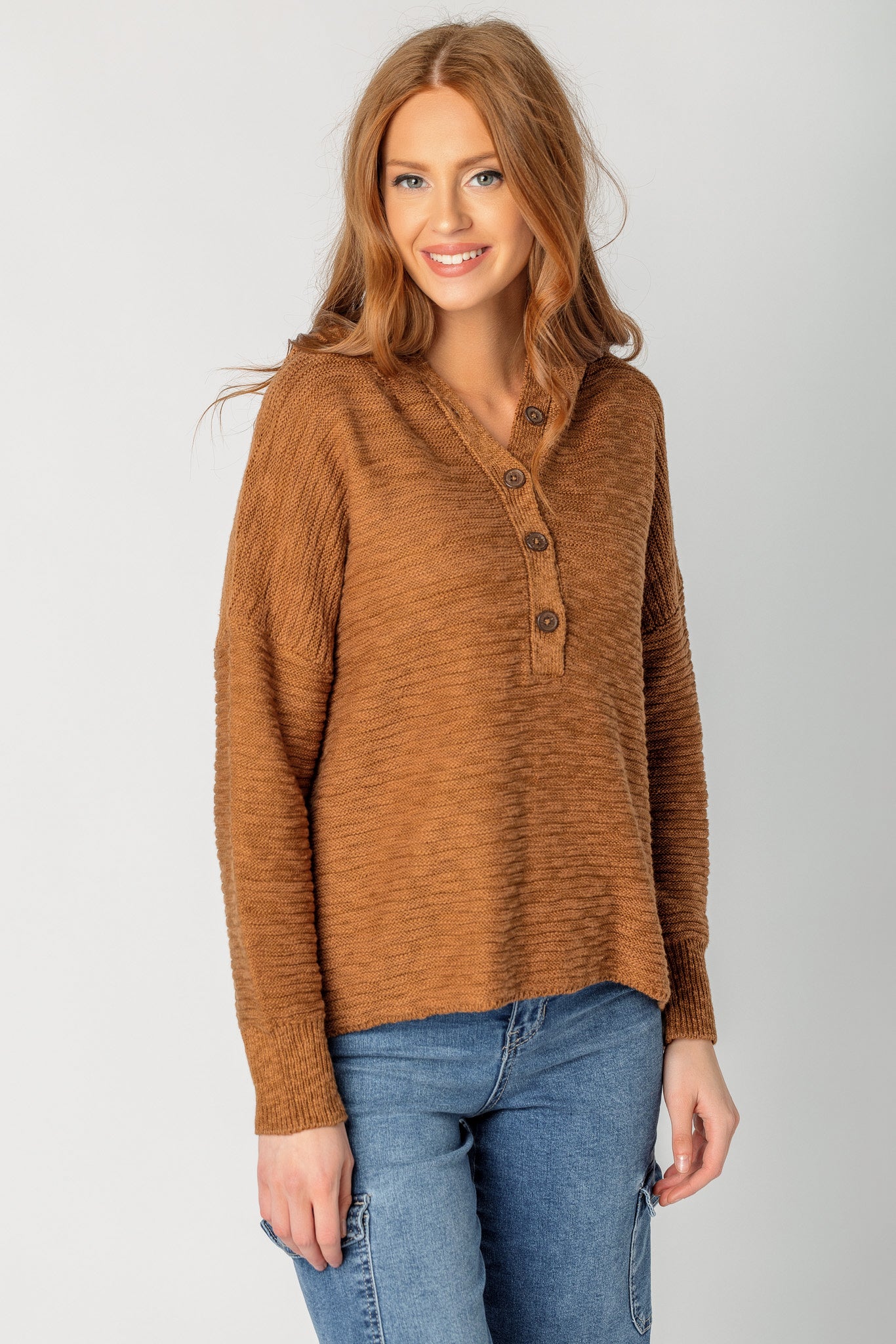 Knit Half-Placket Hoodie