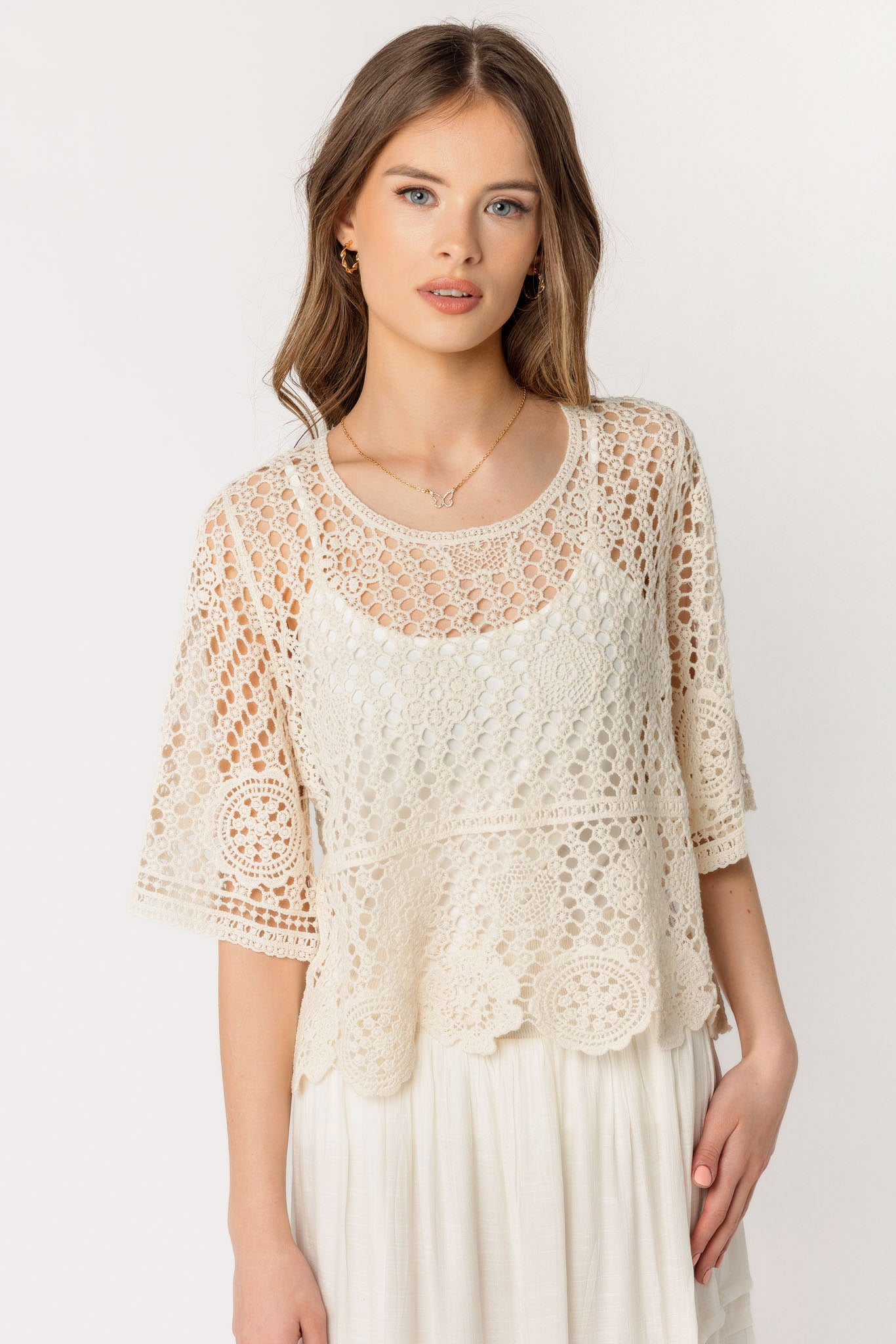 Crochet Short Sleeve Sweater