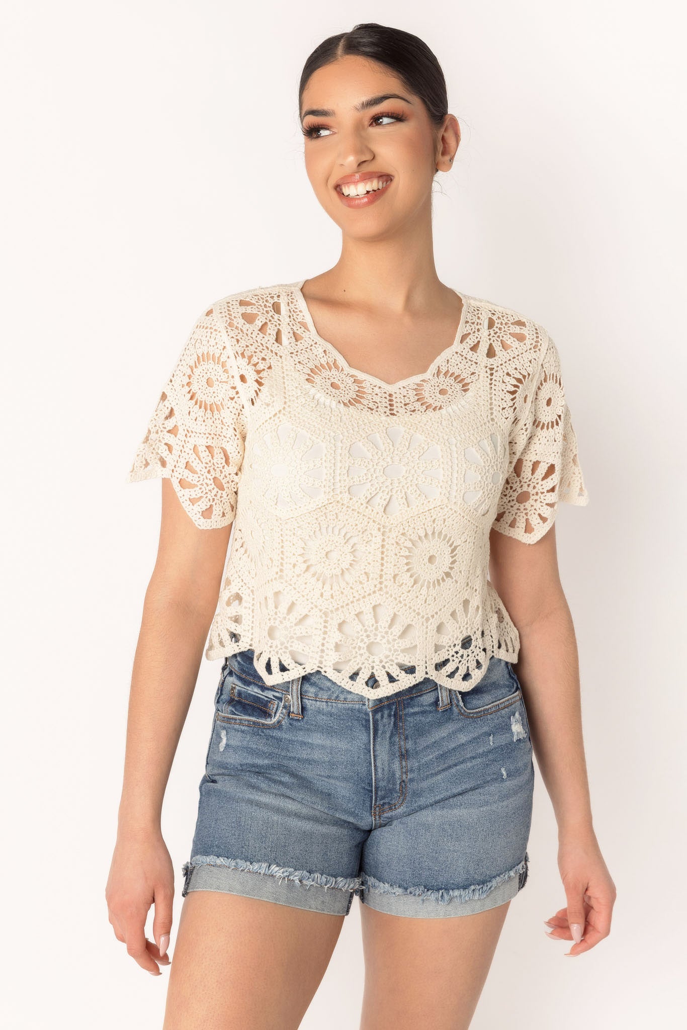 Crochet Cropped Tee