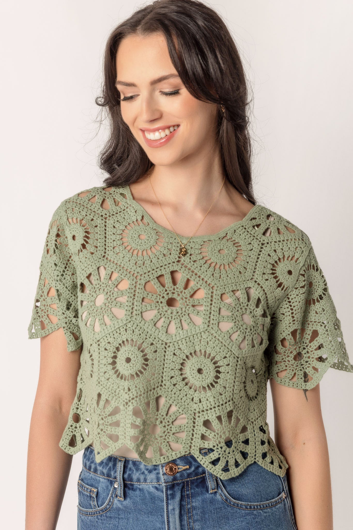 Crochet Cropped Tee