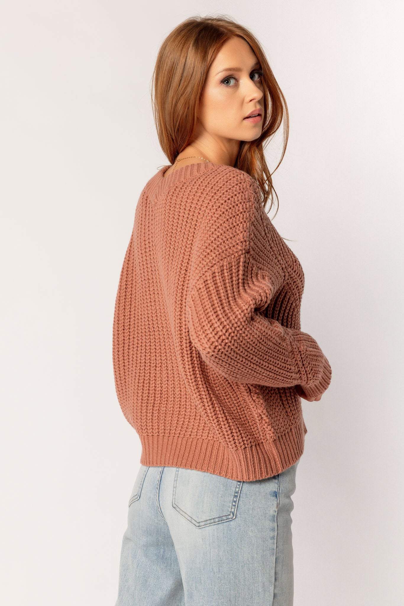 Buttoned V-Neck Cardigan