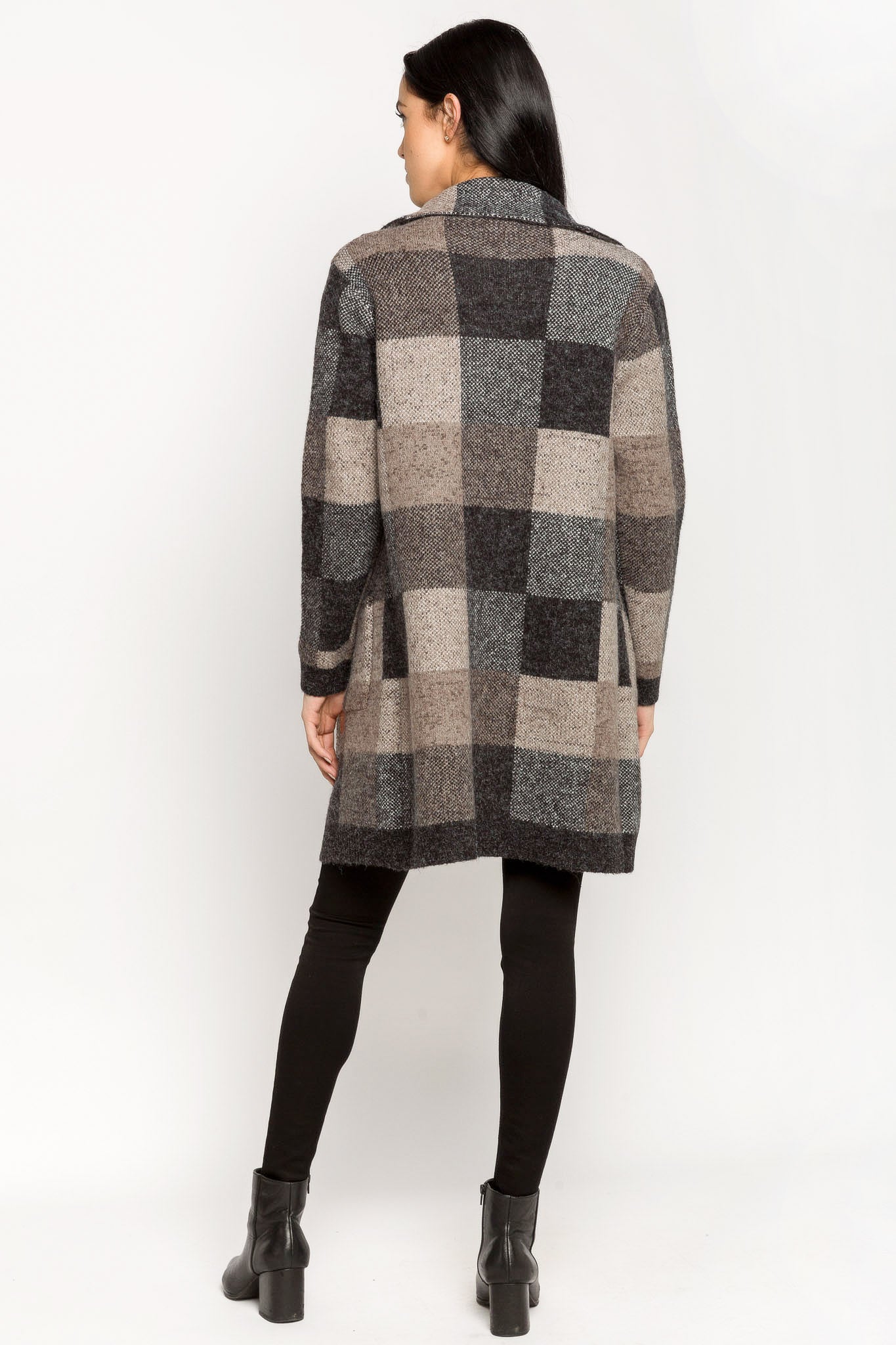 Buffalo Plaid Coatigan with Pockets
