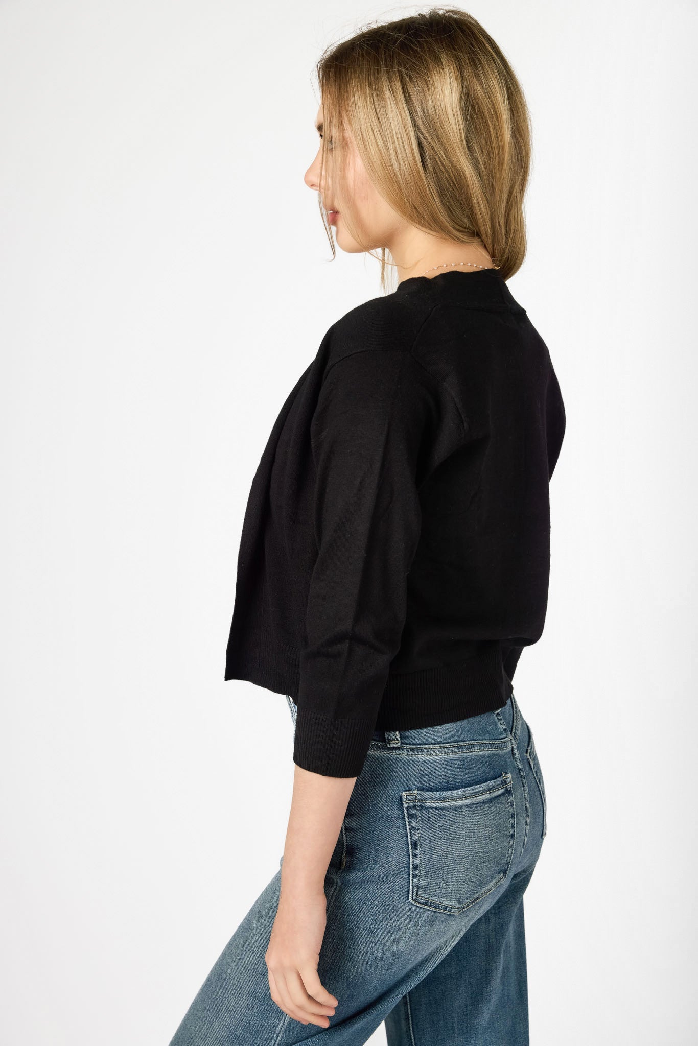 Fine Gauge 3/4 Sleeve Cardigan