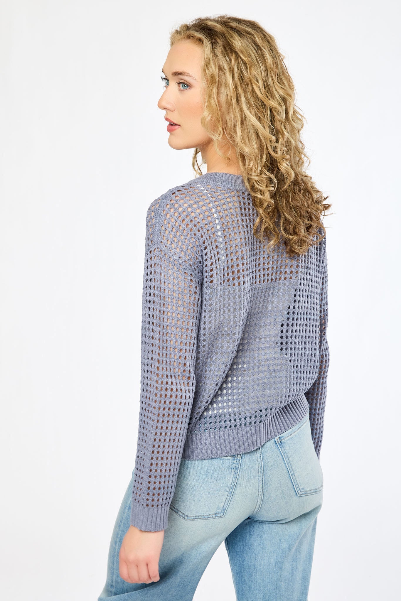 Breezy Style Crewneck Crochet Sweater