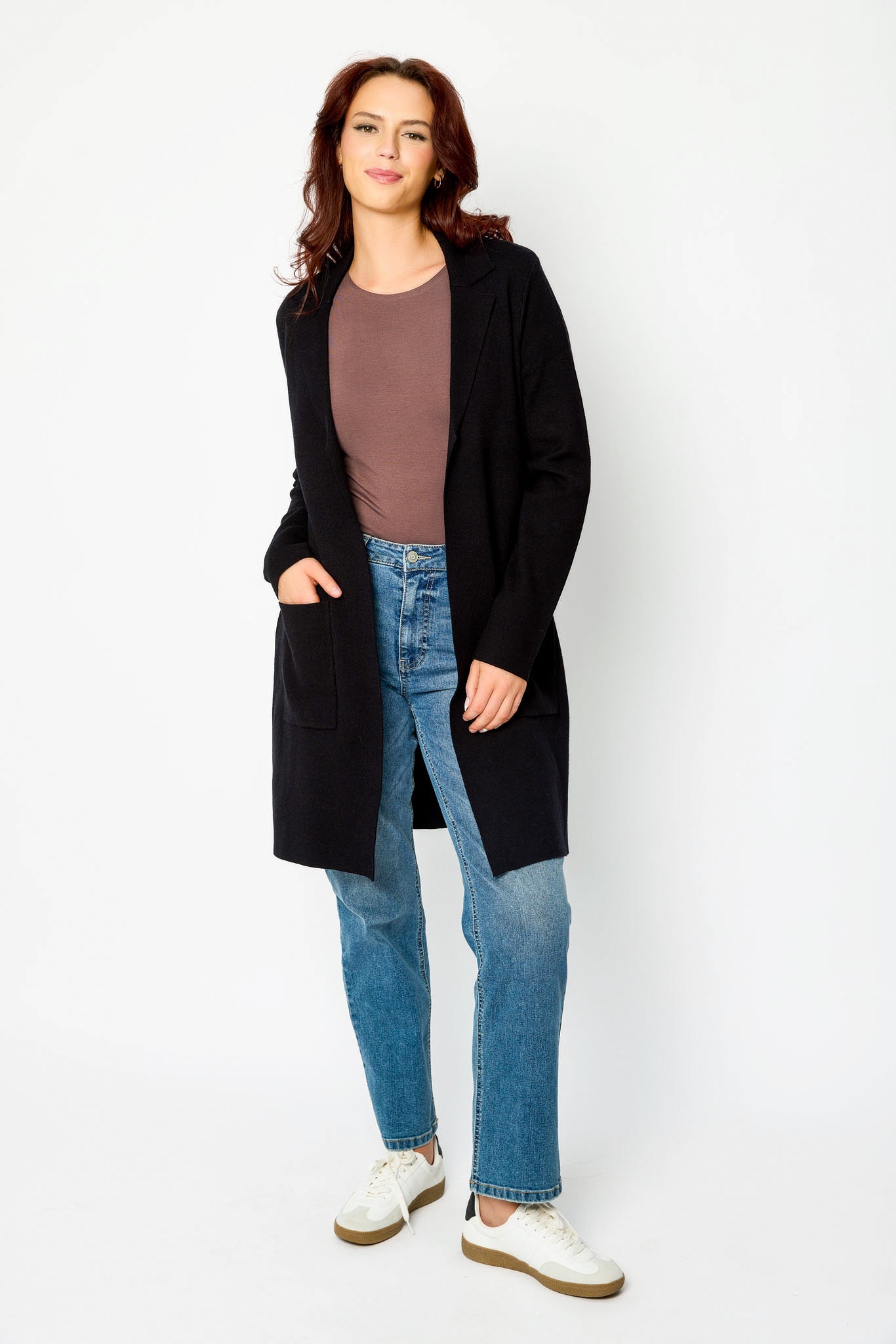 Luxe Knit Sweater Longline Blazer