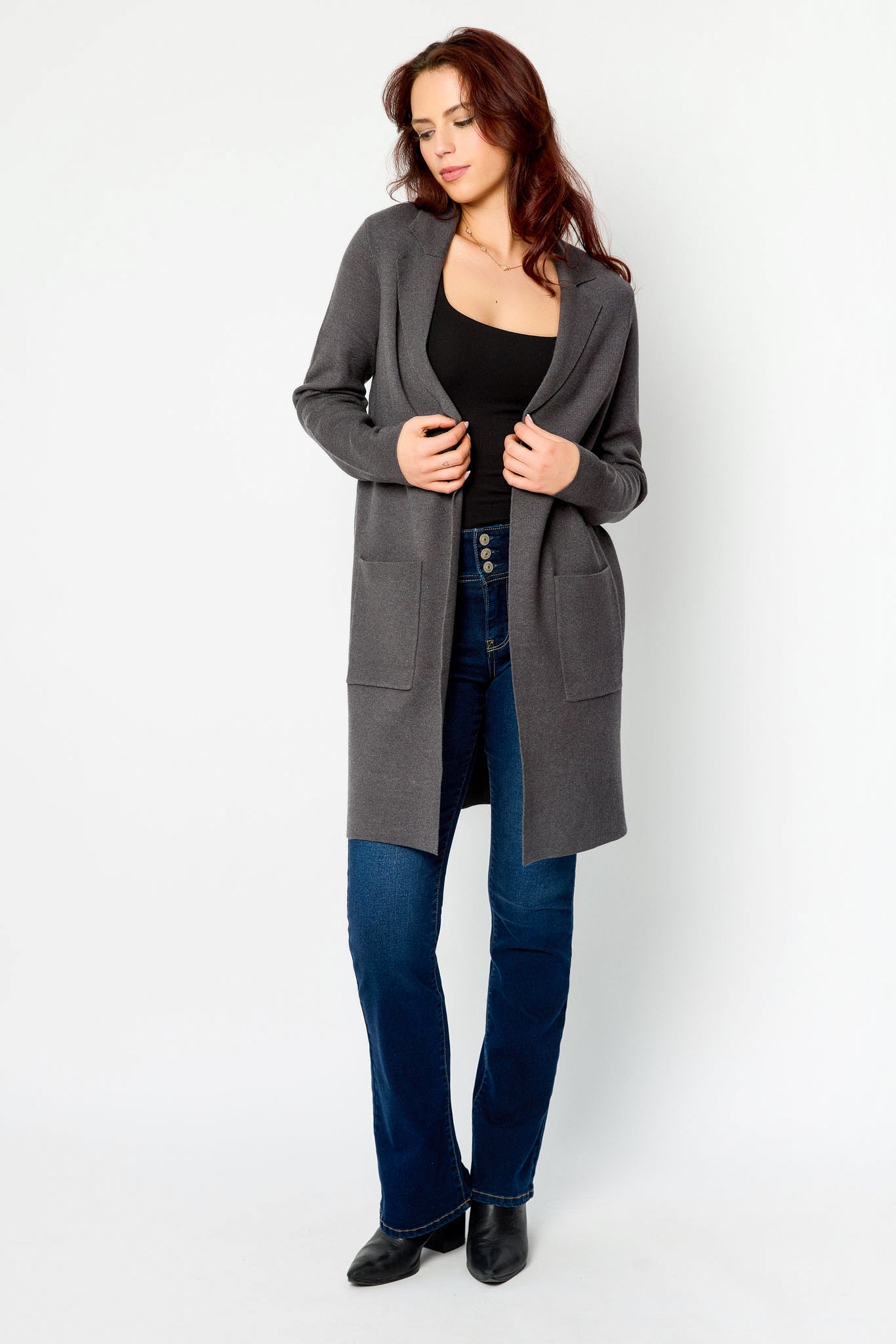 Luxe Knit Sweater Longline Blazer
