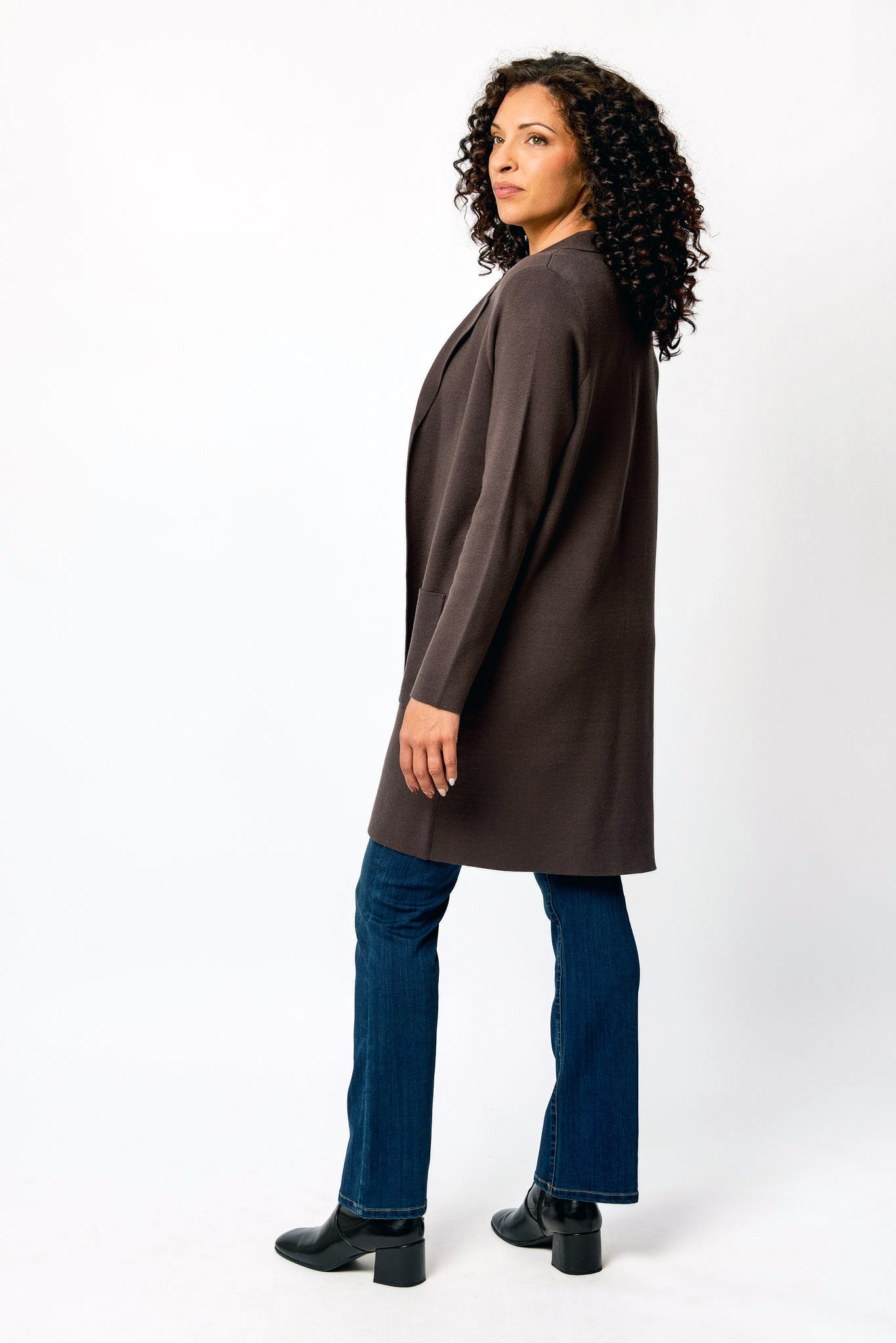 Luxe Knit Sweater Longline Blazer