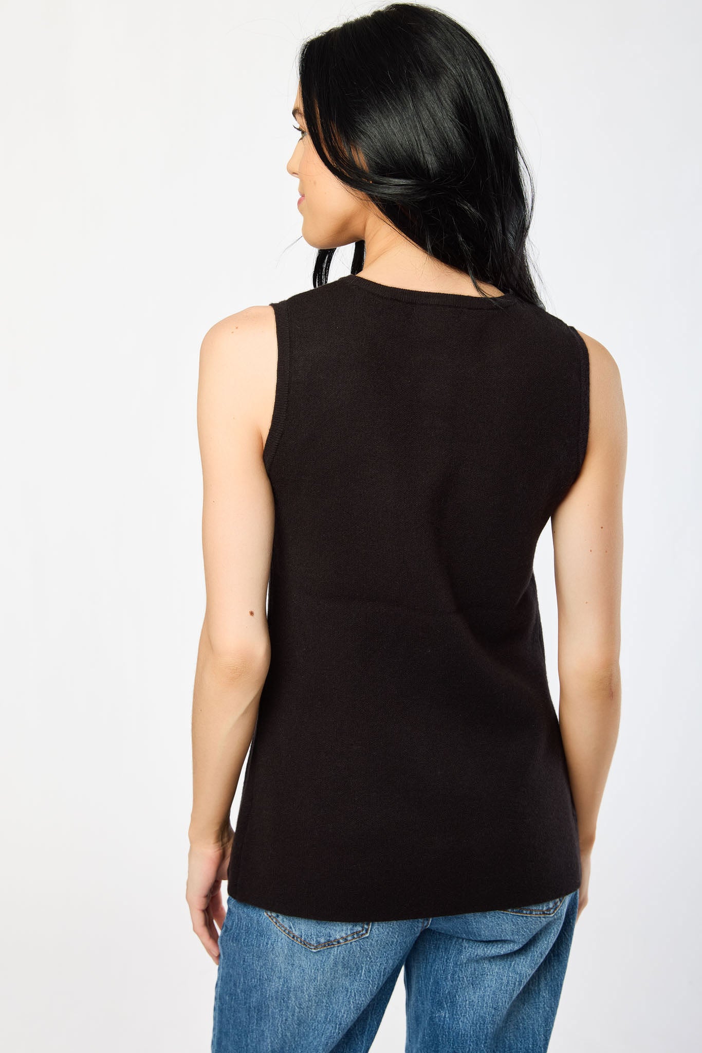 Crew-Neck Button-Front Sweater Vest