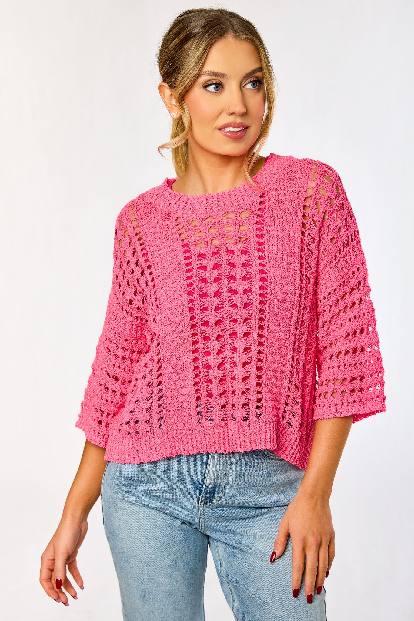 Open Knit Boxy Sweater