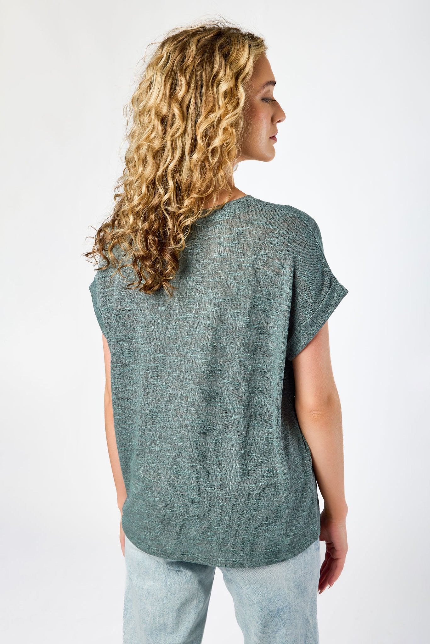 Hacci Slub Crew-Neck Short-Sleeve Top