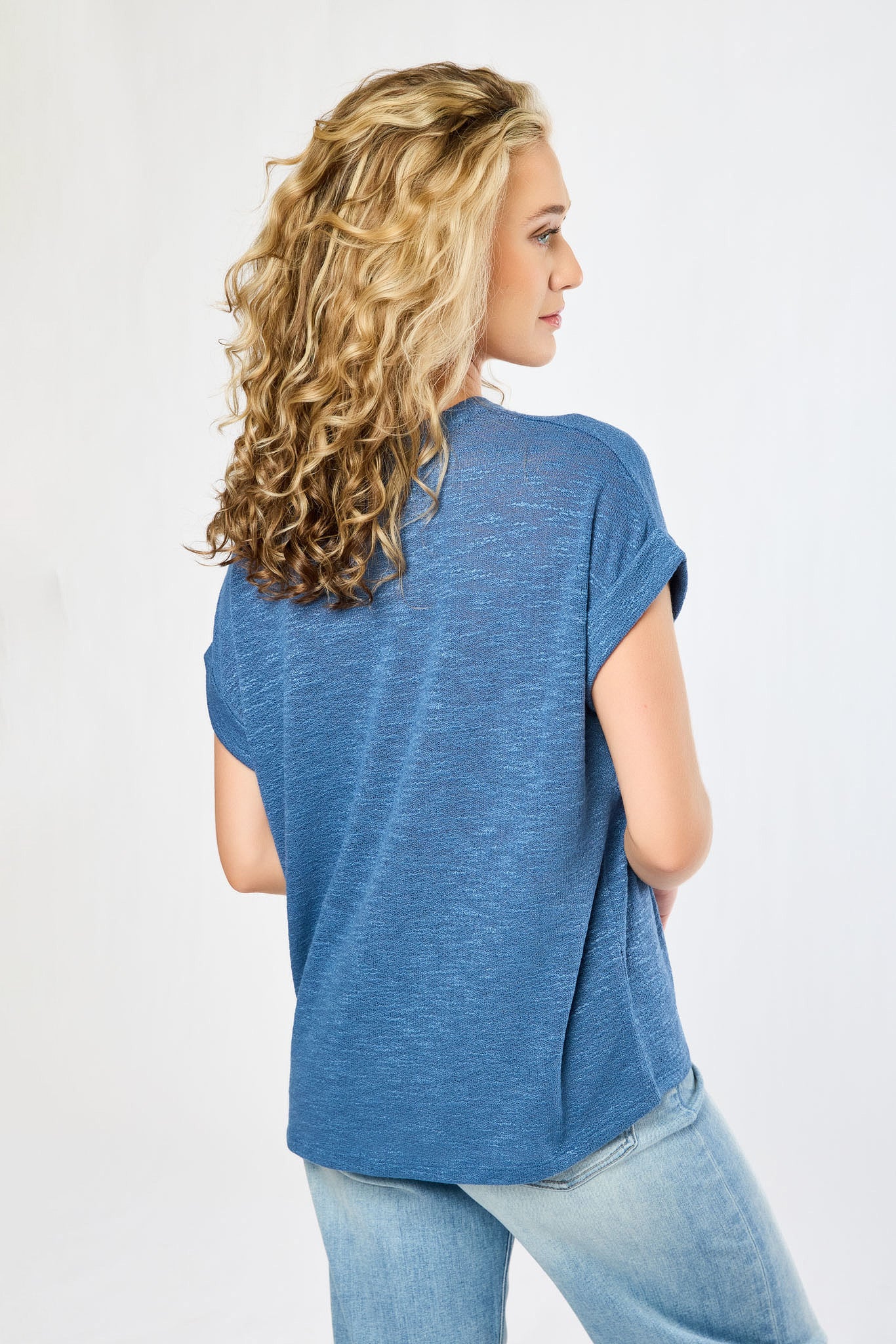 Hacci Slub Crew-Neck Short-Sleeve Top