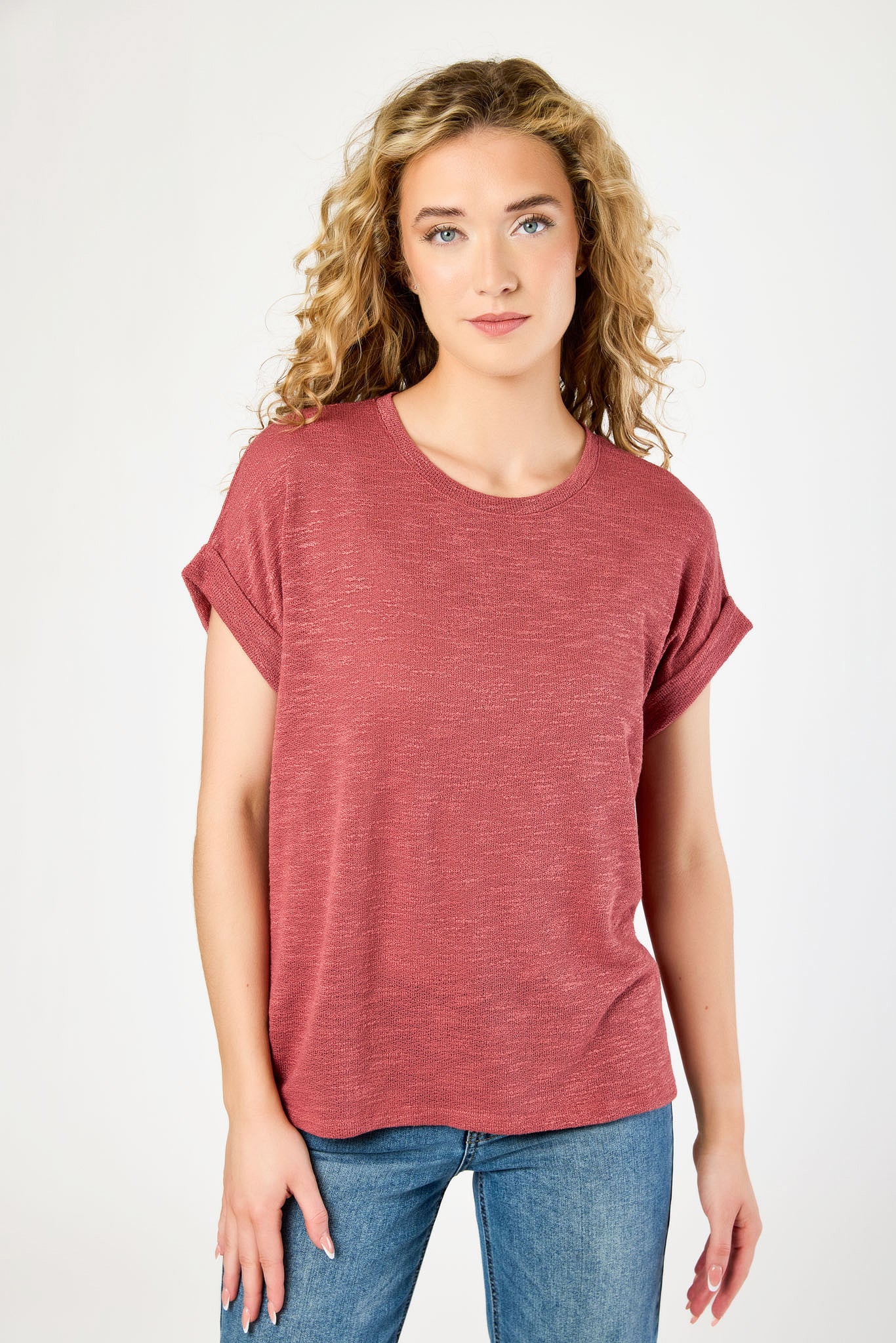 Hacci Slub Crew-Neck Short-Sleeve Top
