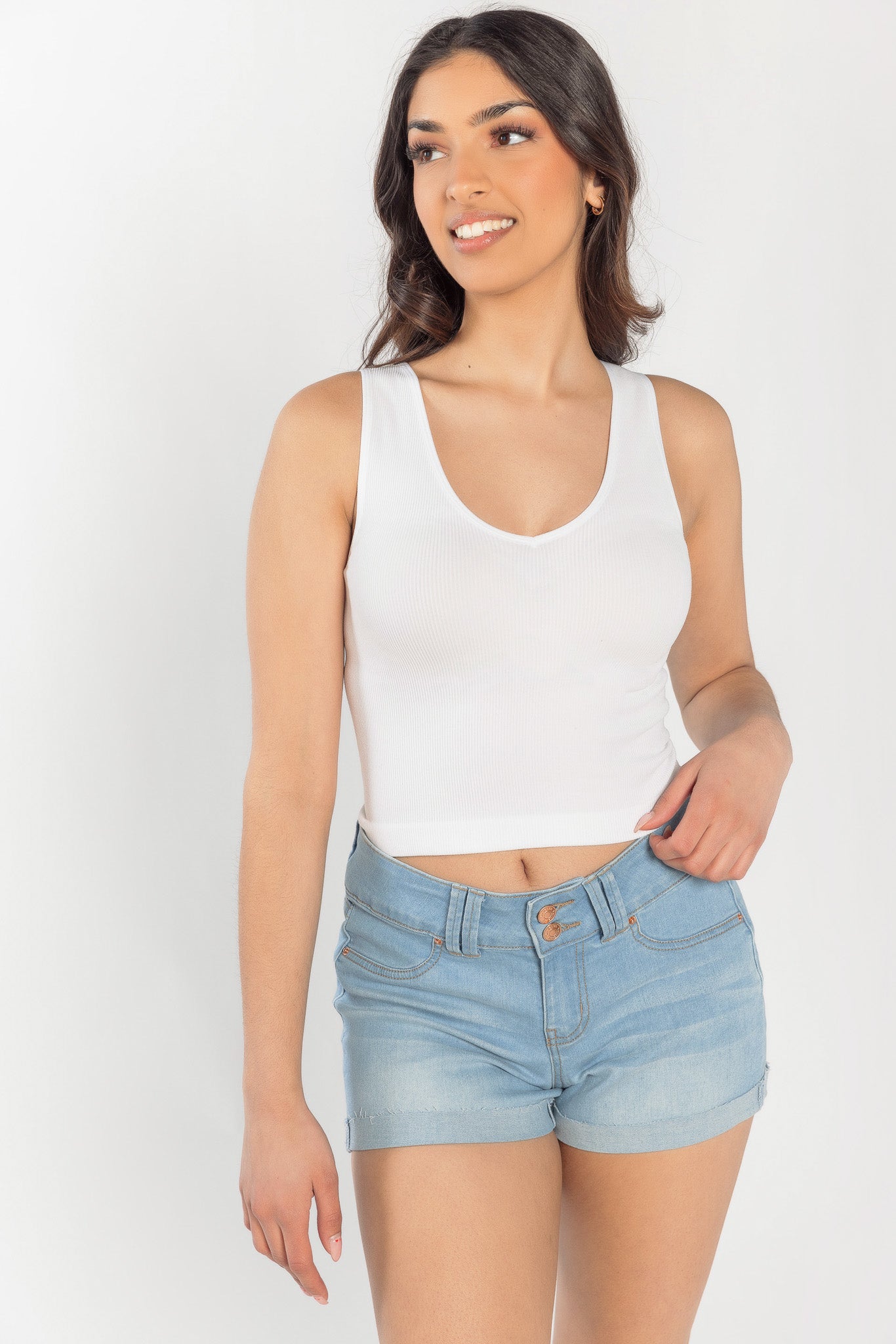 WallFlower Olivia Seamless V-Neck Cropped Tank