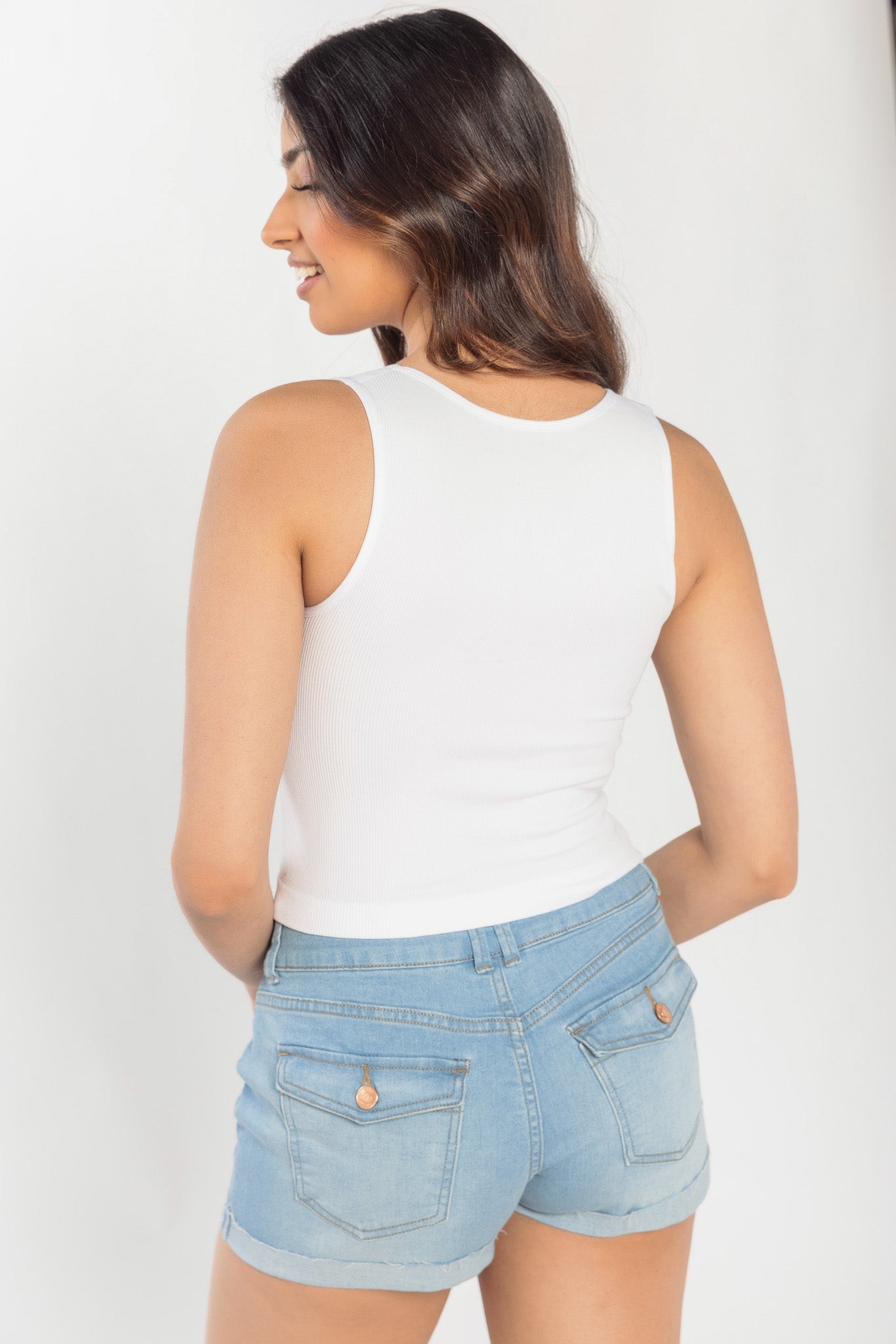 WallFlower Olivia Seamless V-Neck Cropped Tank