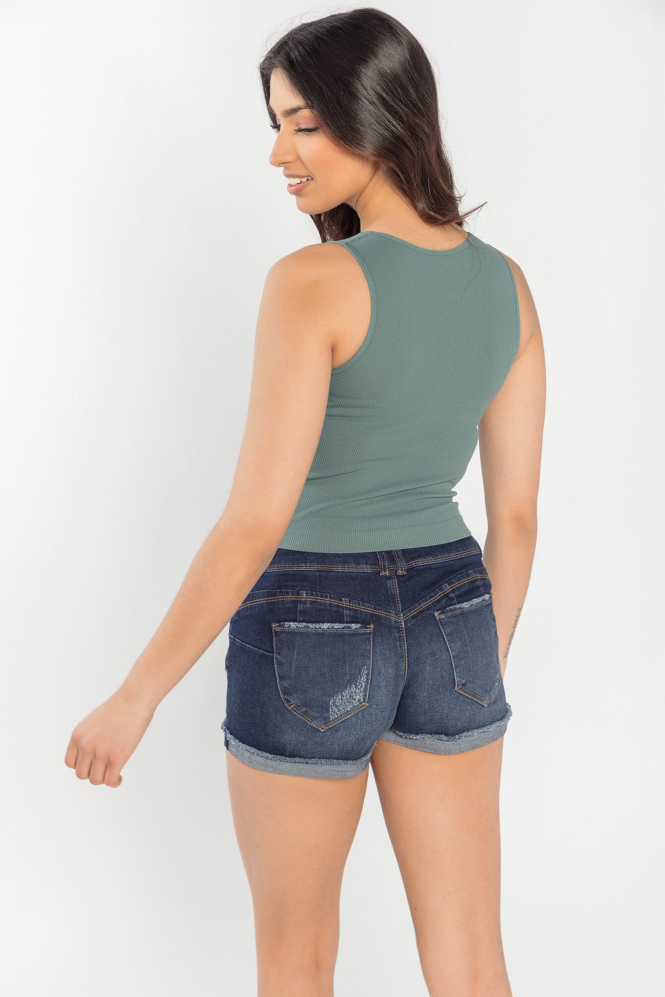WallFlower Olivia Seamless V-Neck Cropped Tank