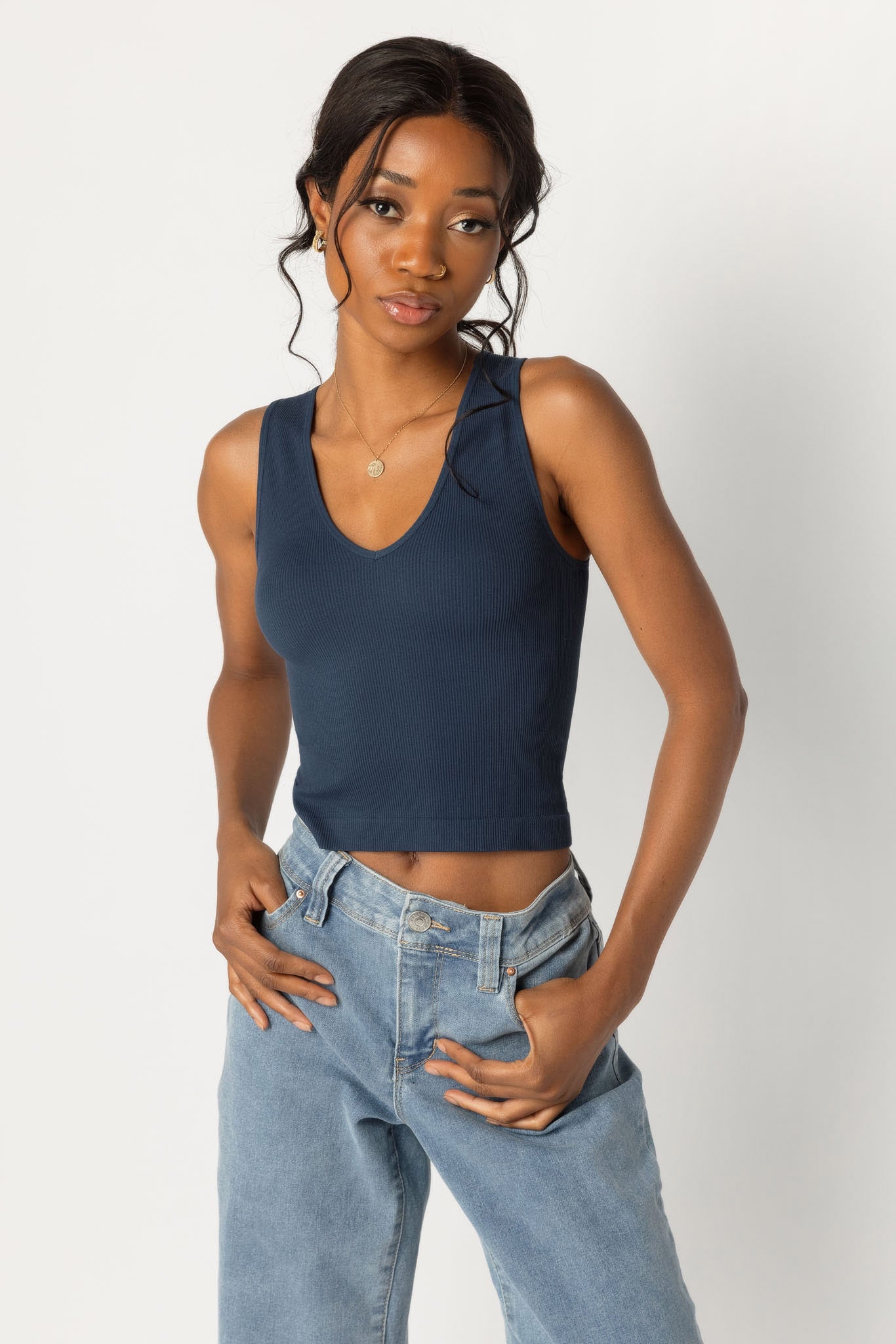 WallFlower Olivia Seamless V-Neck Cropped Tank