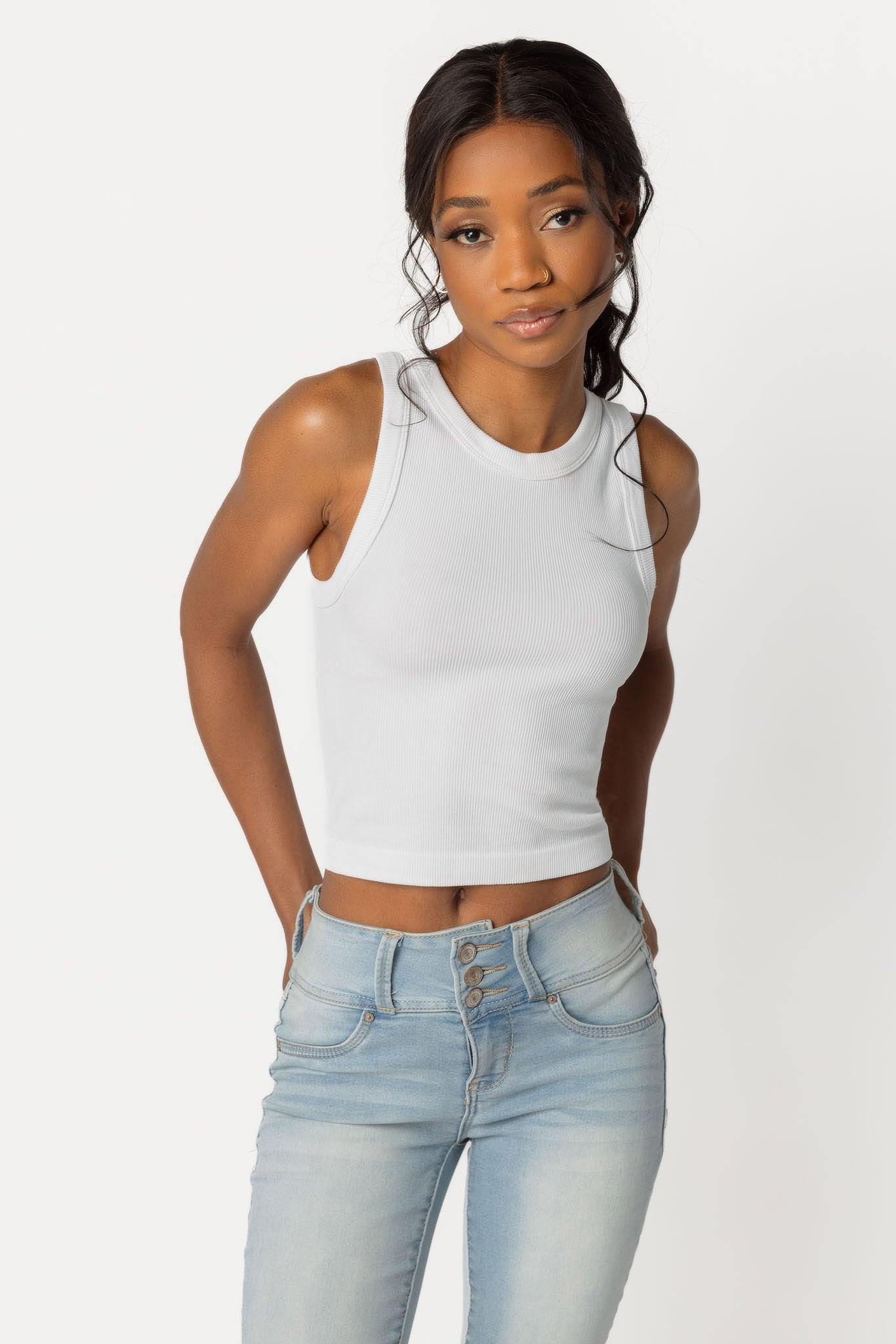 WallFlower Cindy Seamless High Neck Cropped Tank