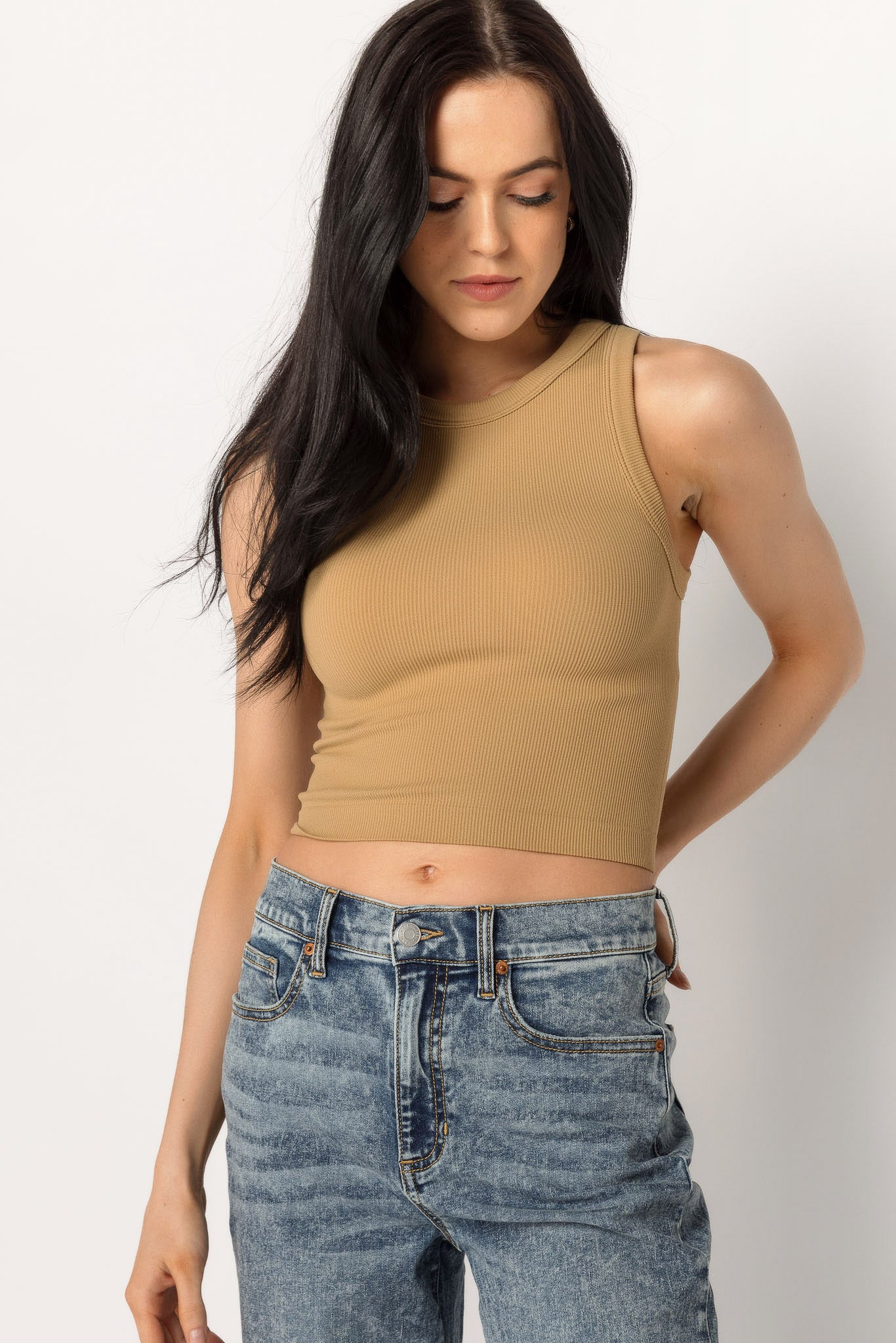 WallFlower Cindy Seamless High Neck Cropped Tank