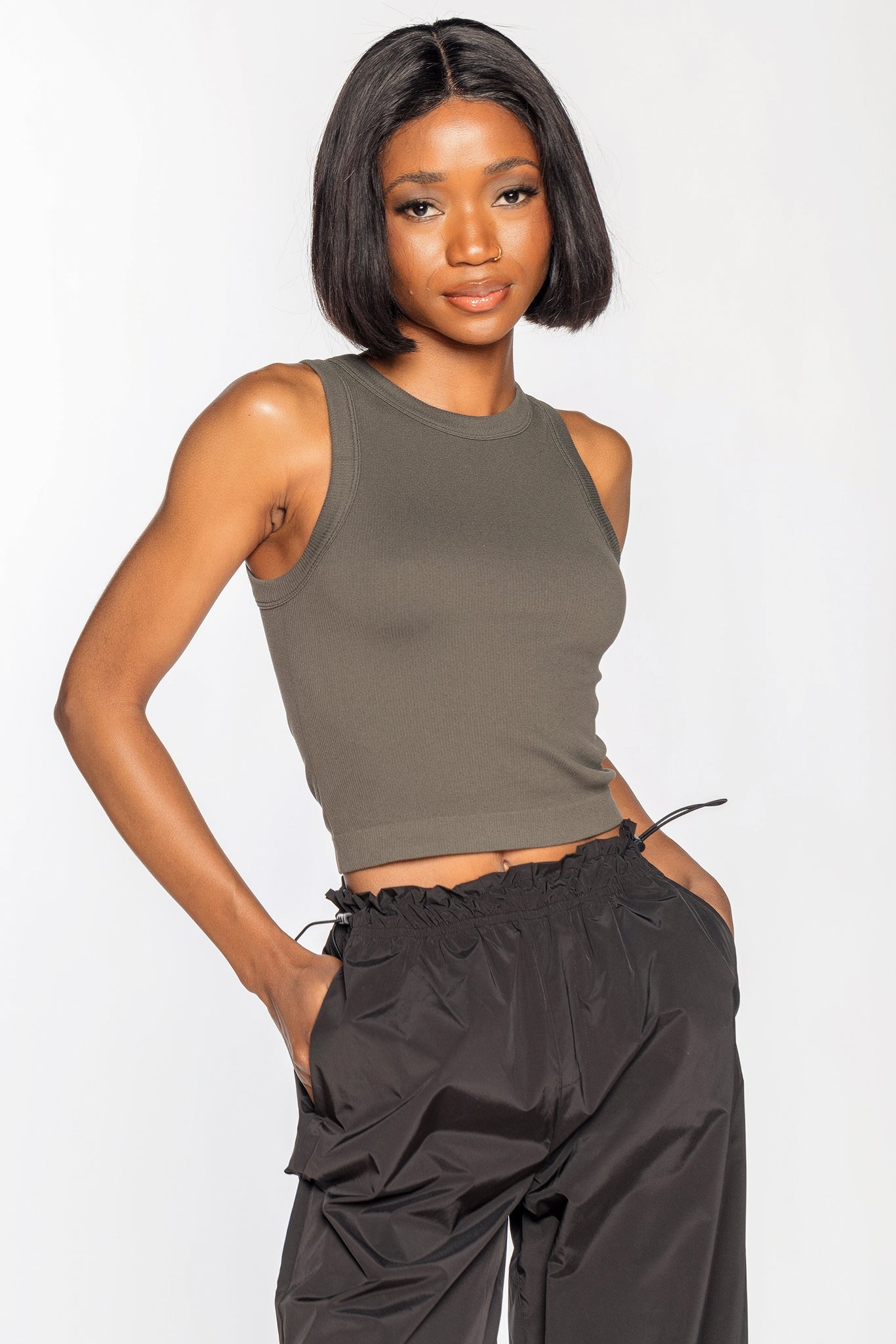 WallFlower Cindy Seamless High Neck Cropped Tank