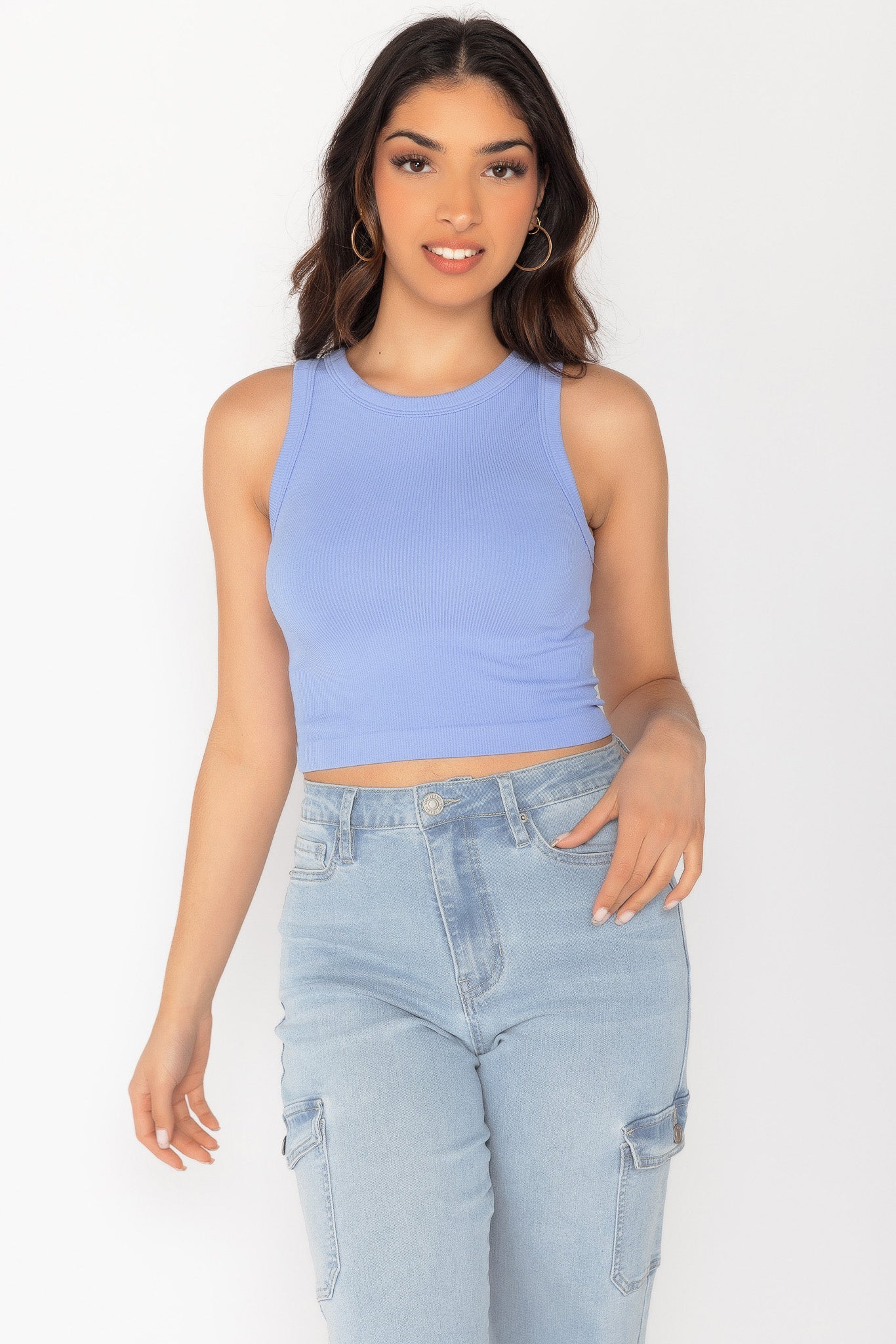 WallFlower Cindy Seamless High Neck Cropped Tank