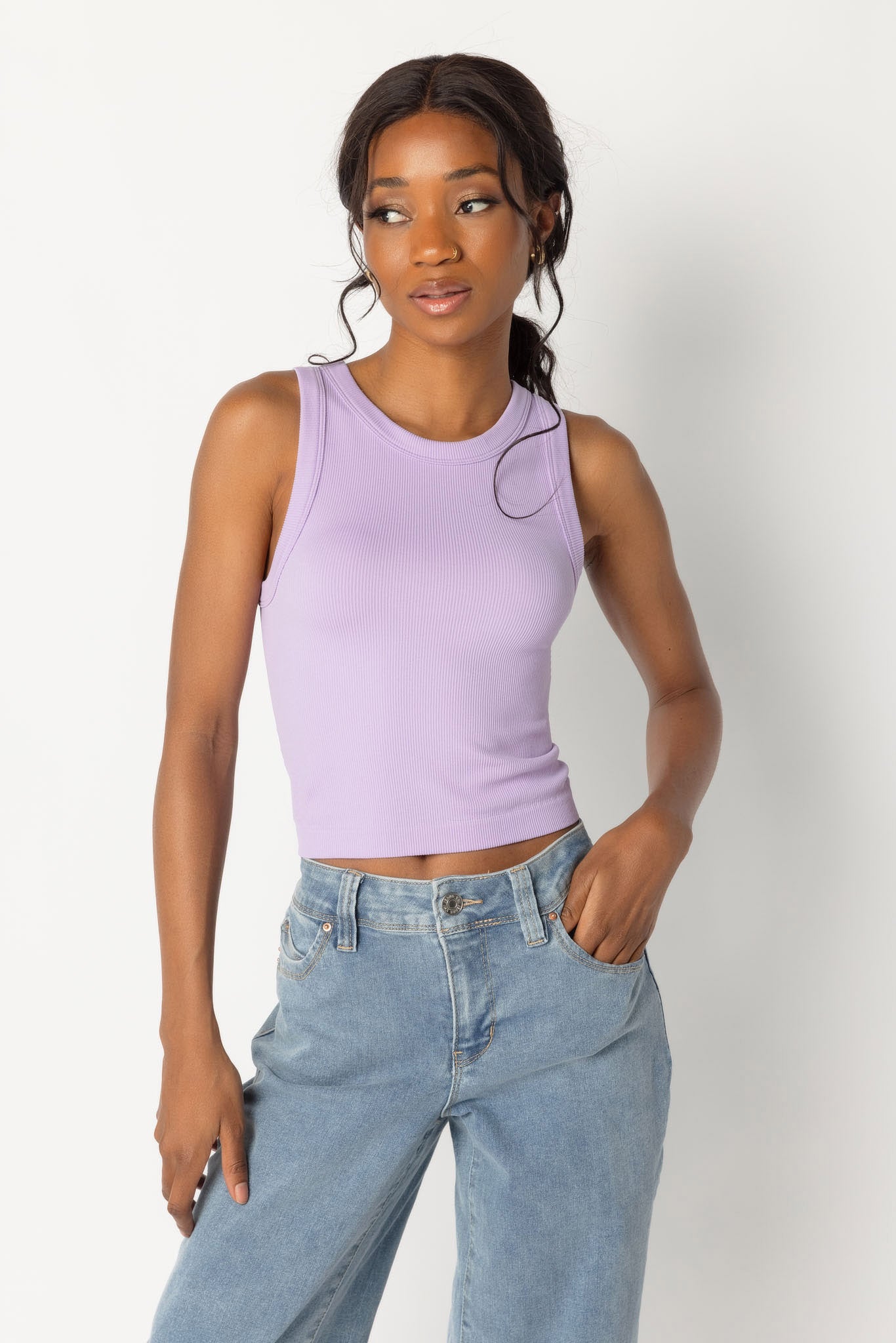 WallFlower Cindy Seamless High Neck Cropped Tank