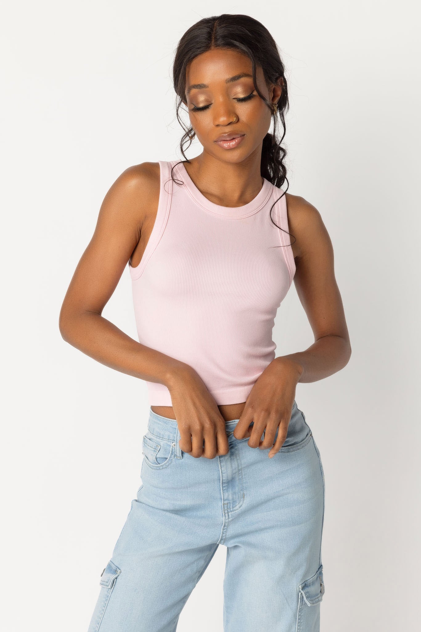 WallFlower Cindy Seamless High Neck Cropped Tank