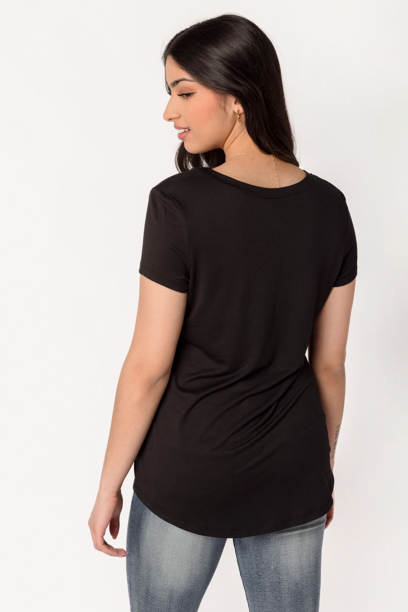 Brushed Cap Sleeve Scoopneck T-Shirt