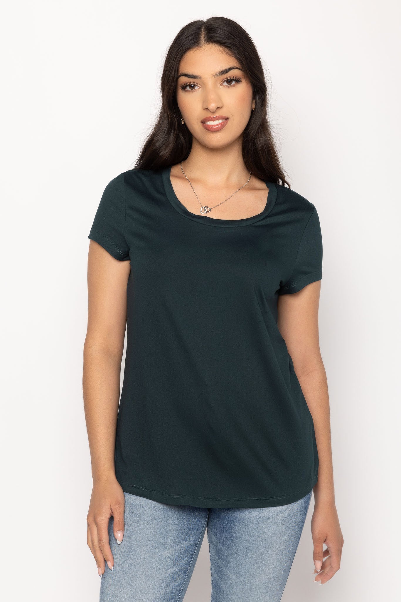 Brushed Cap Sleeve Scoopneck T-Shirt