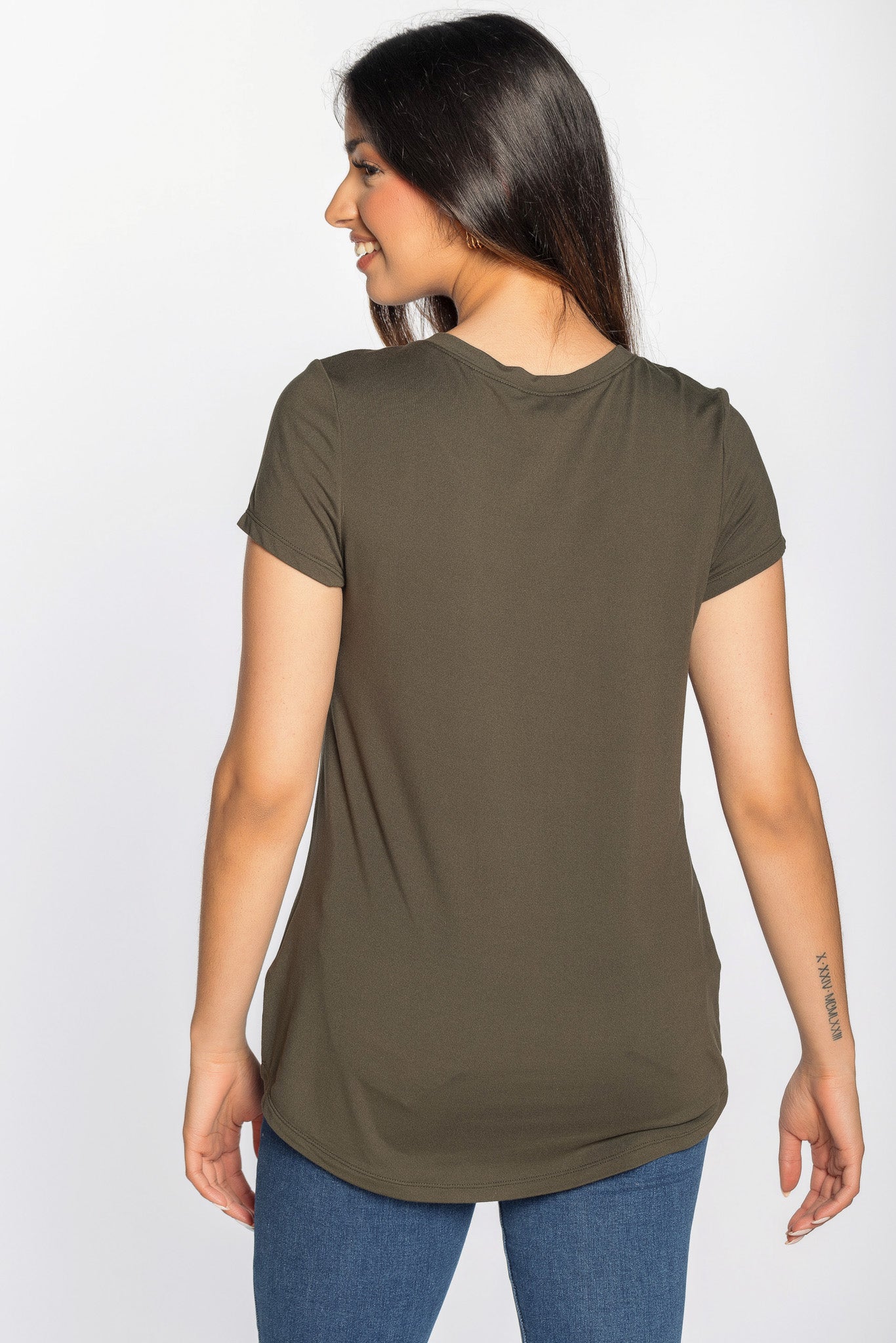 Brushed Cap Sleeve Scoopneck T-Shirt