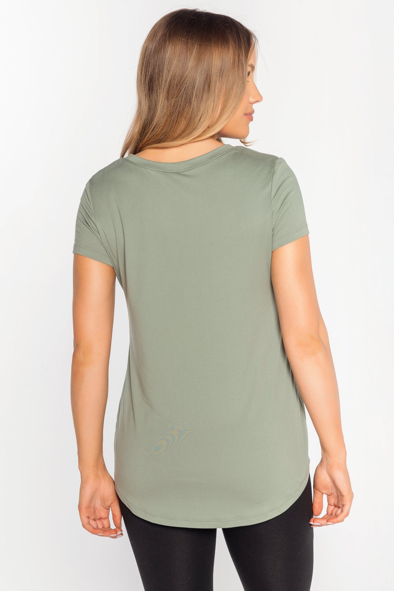 Brushed Cap Sleeve Scoopneck T-Shirt