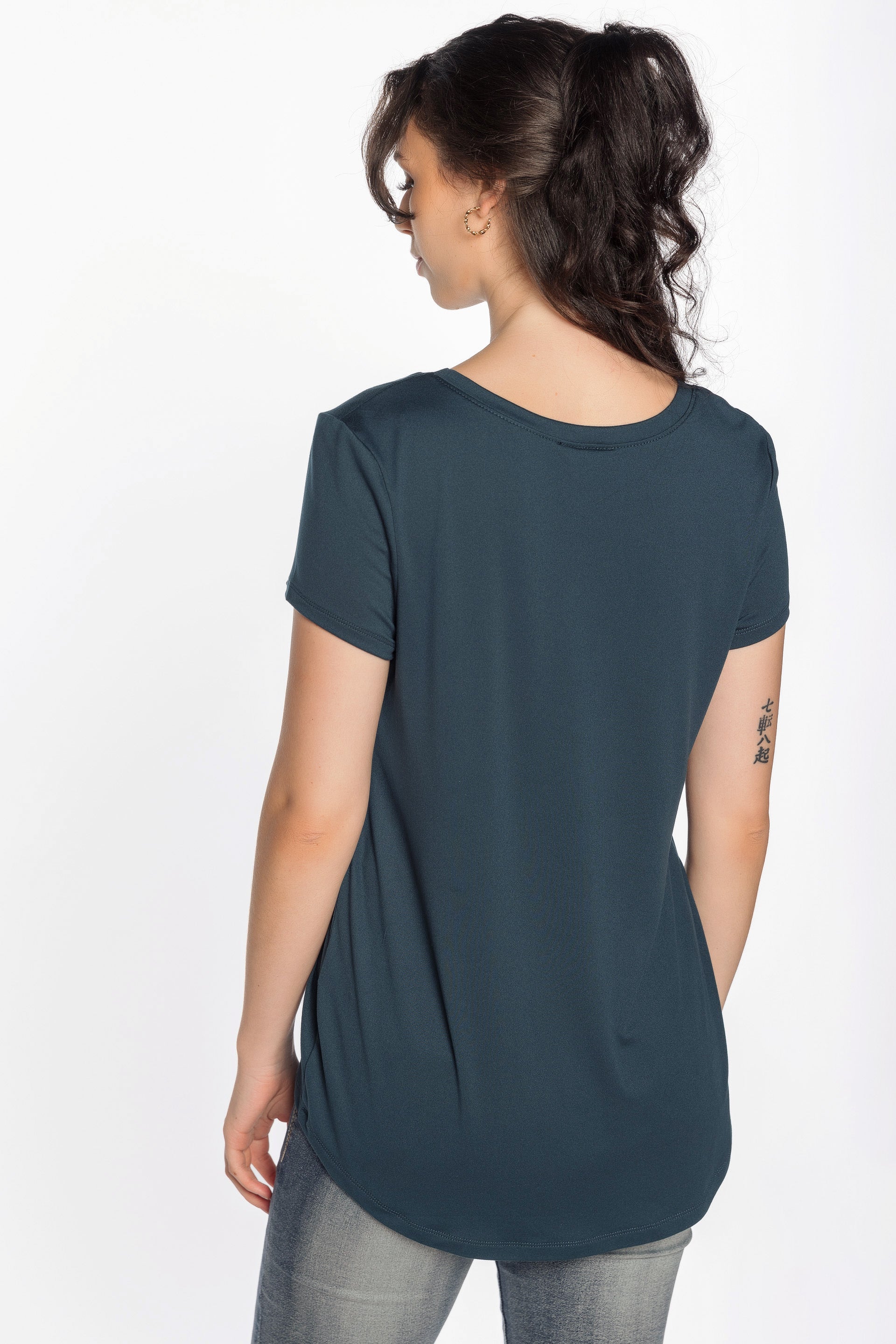 Brushed Cap Sleeve Scoopneck T-Shirt
