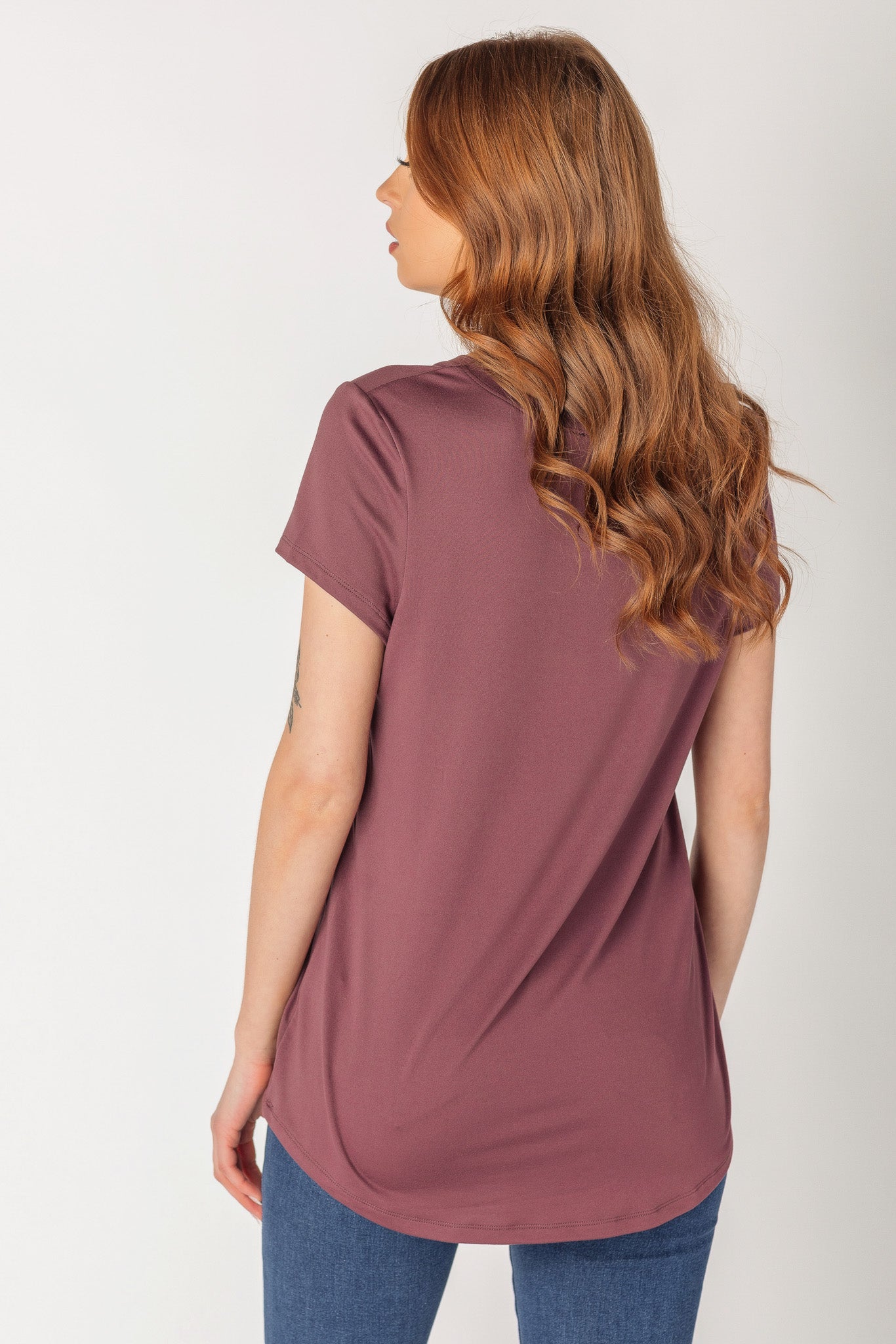 Brushed Cap Sleeve Scoopneck T-Shirt