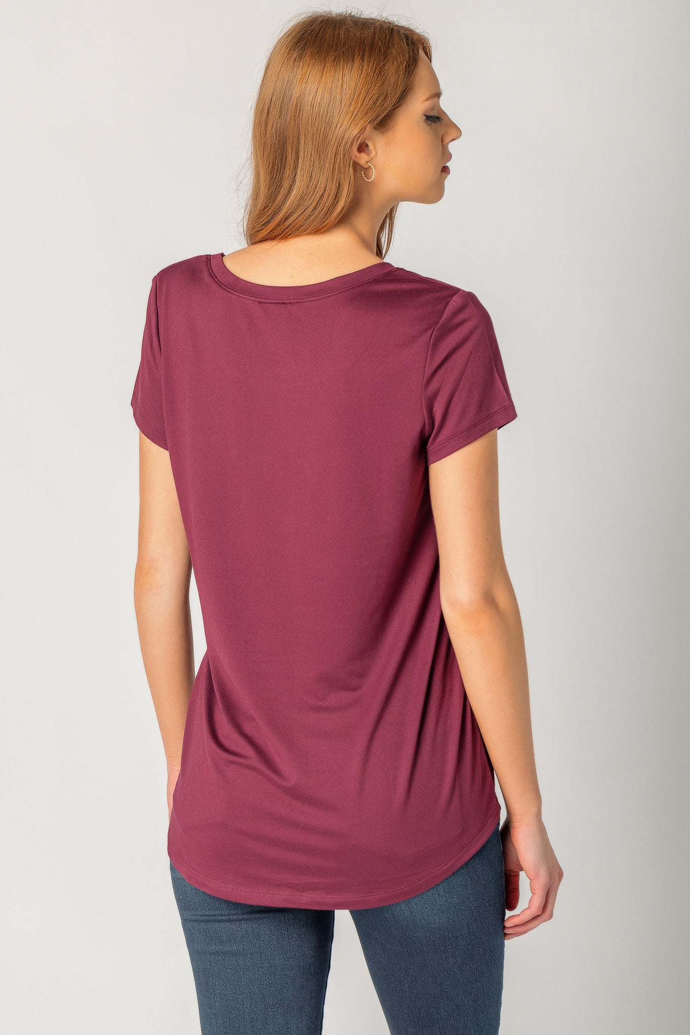 Brushed Cap Sleeve Scoopneck T-Shirt