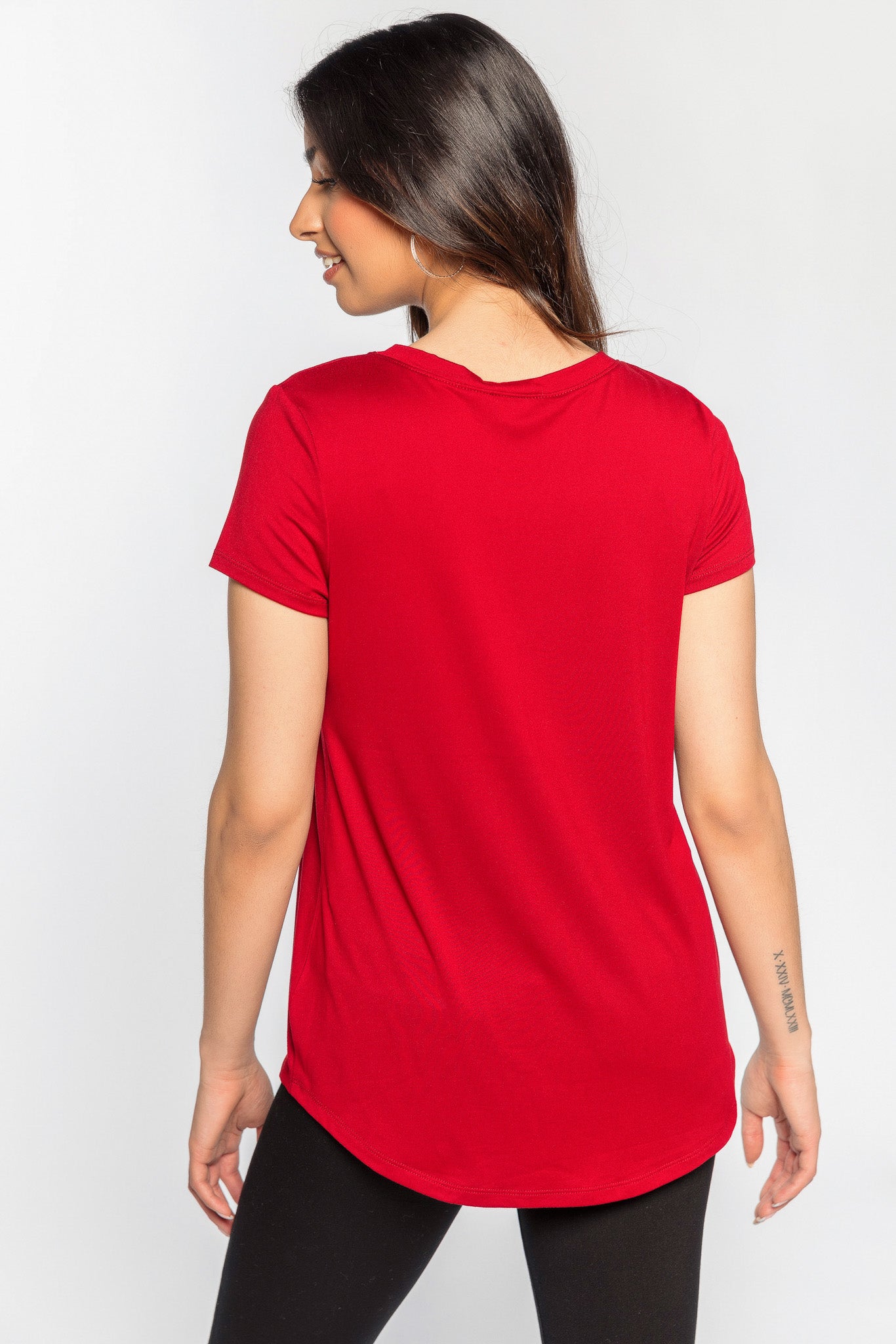 Brushed Cap Sleeve Scoopneck T-Shirt