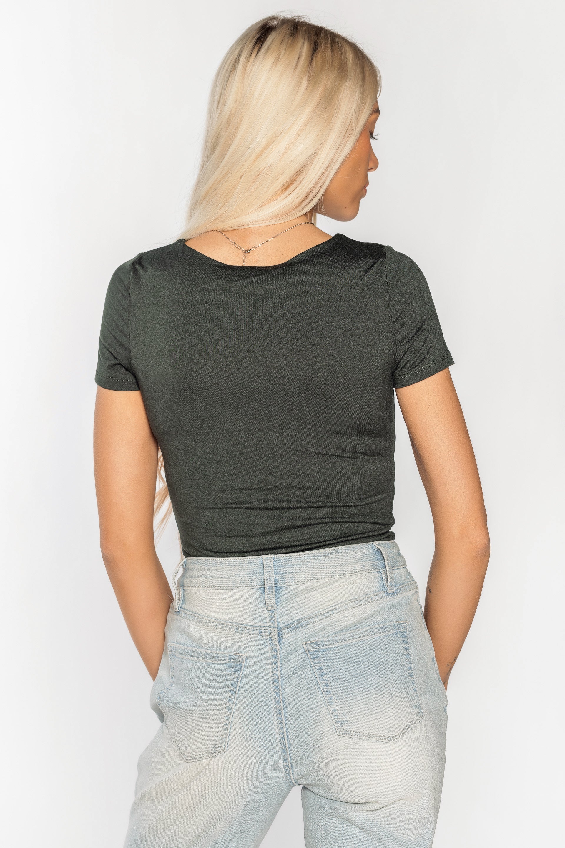 Short Sleeve Square Neck Top