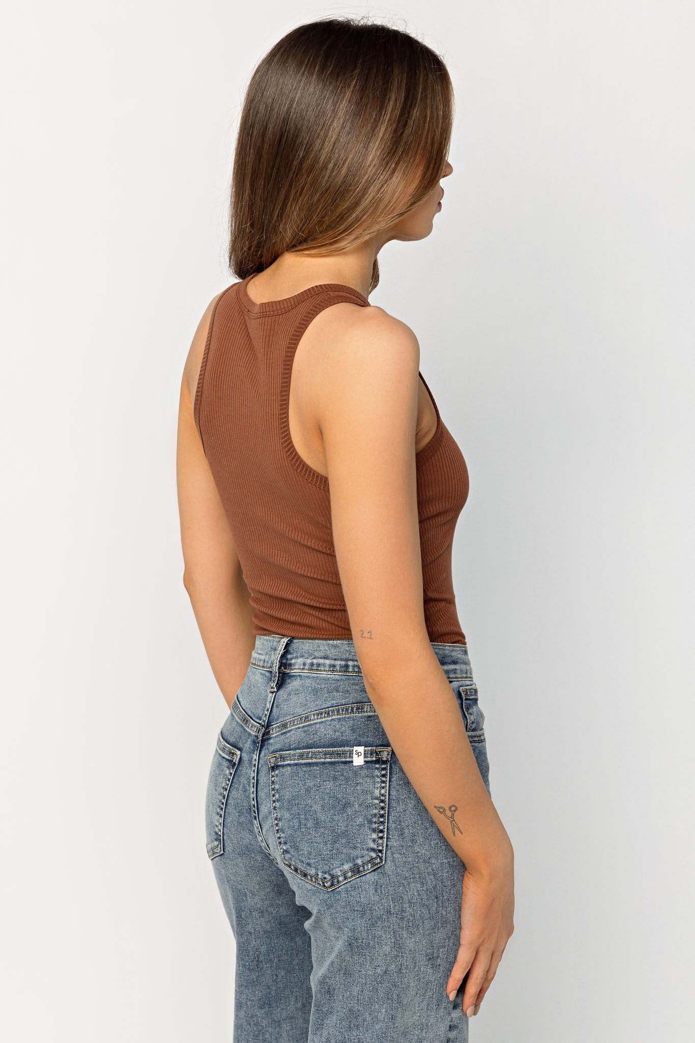 Ribbed Crewneck Racerback Tank