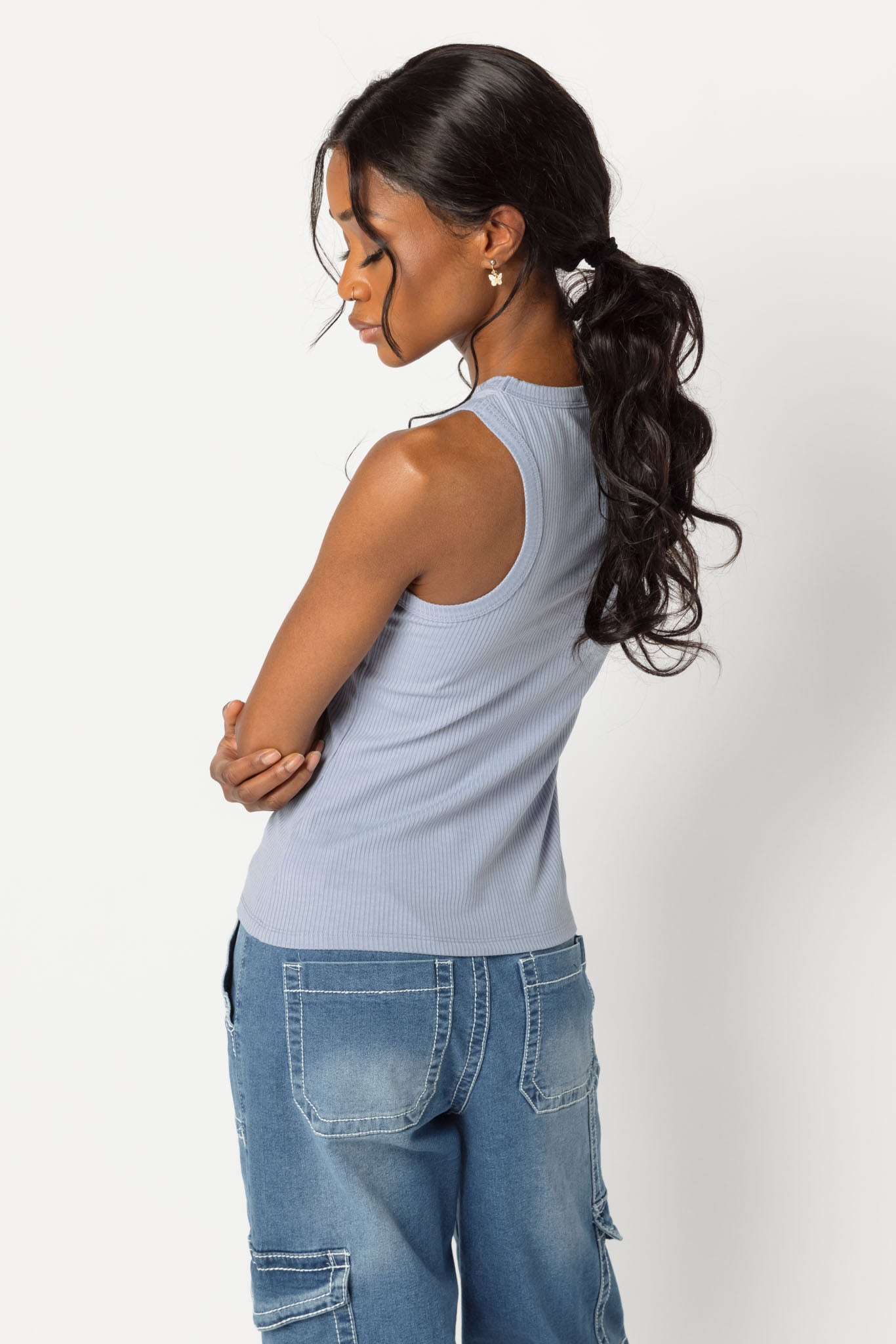 Ribbed Crewneck Racerback Tank