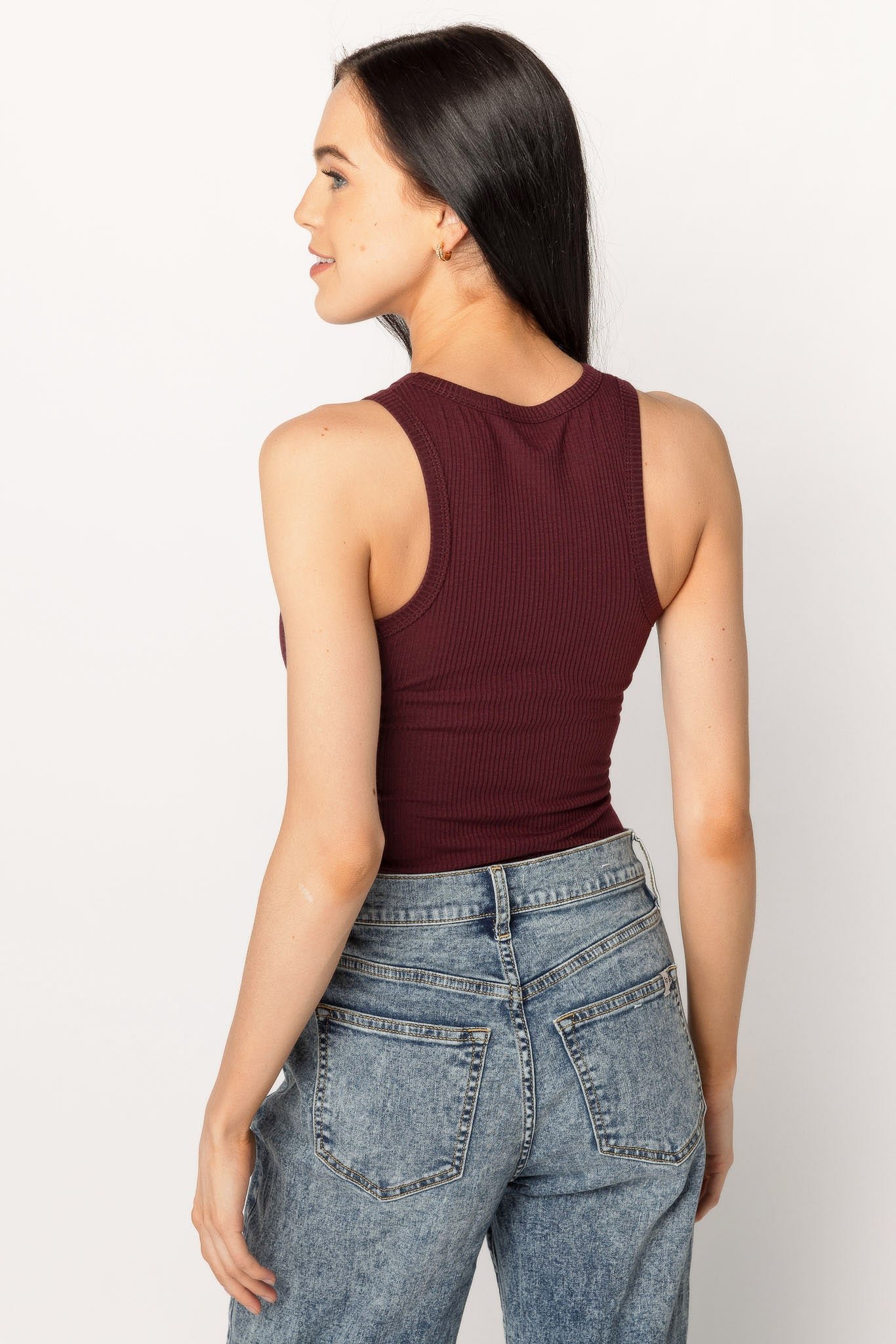 Ribbed Crewneck Racerback Tank