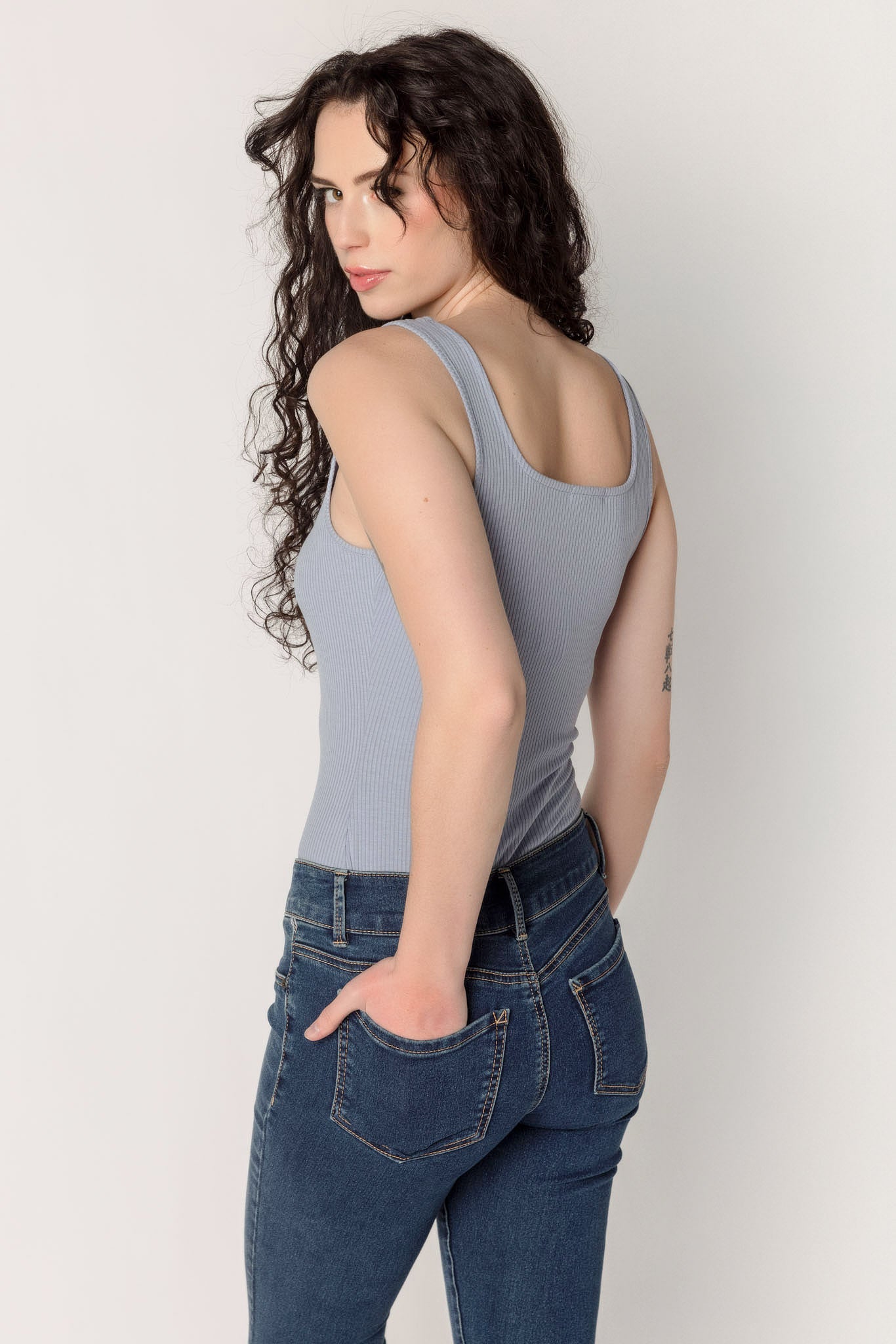 Ribbed Square Neck Tank