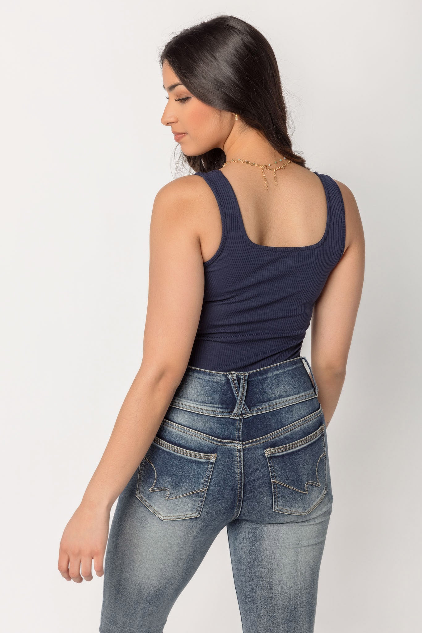 Ribbed Square Neck Tank