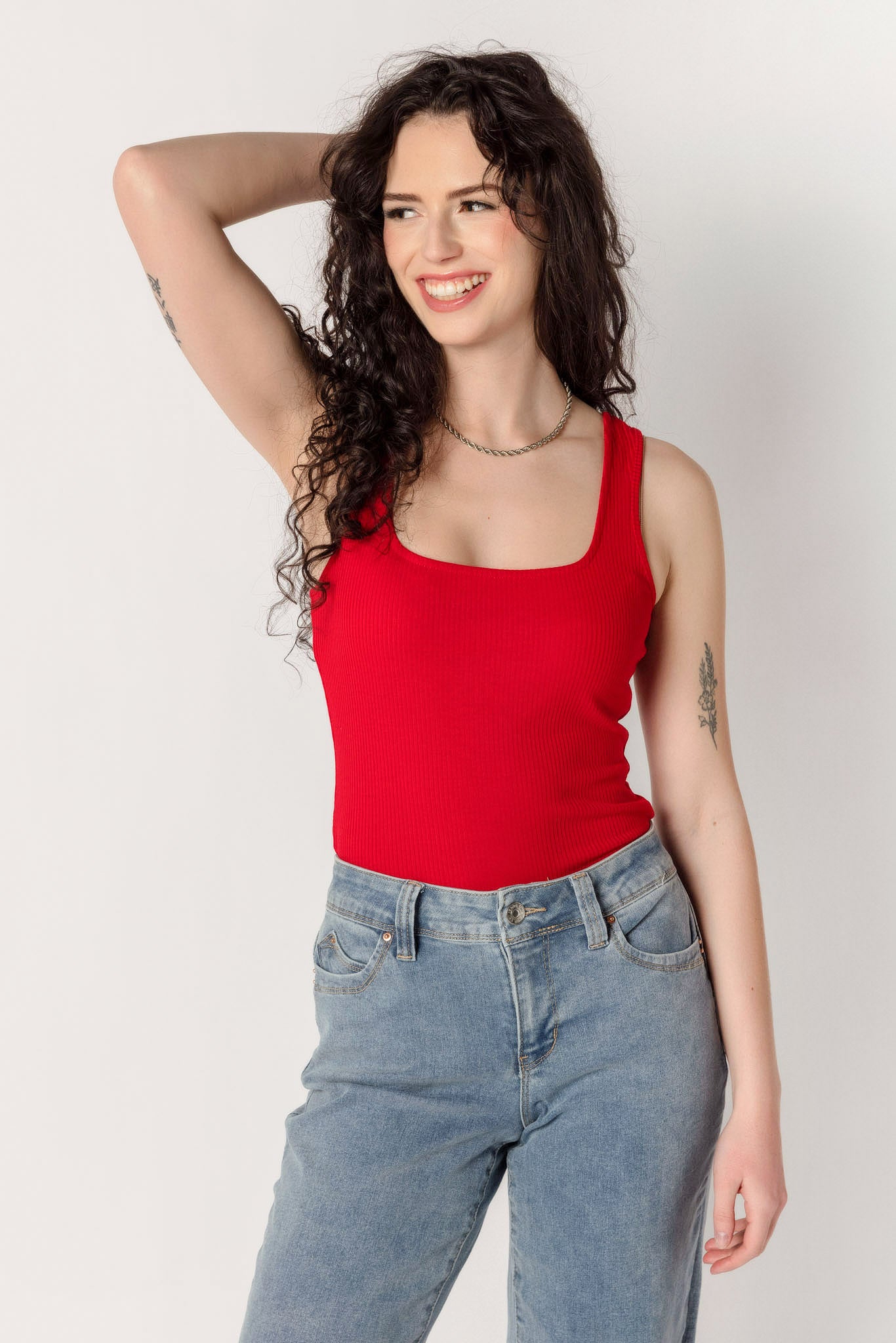 Ribbed Square Neck Tank