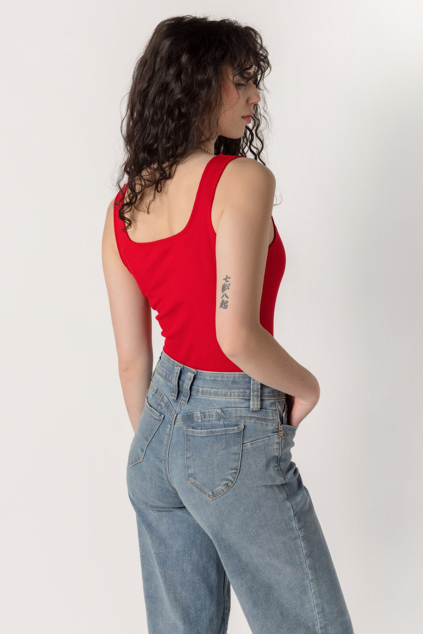 Ribbed Square Neck Tank