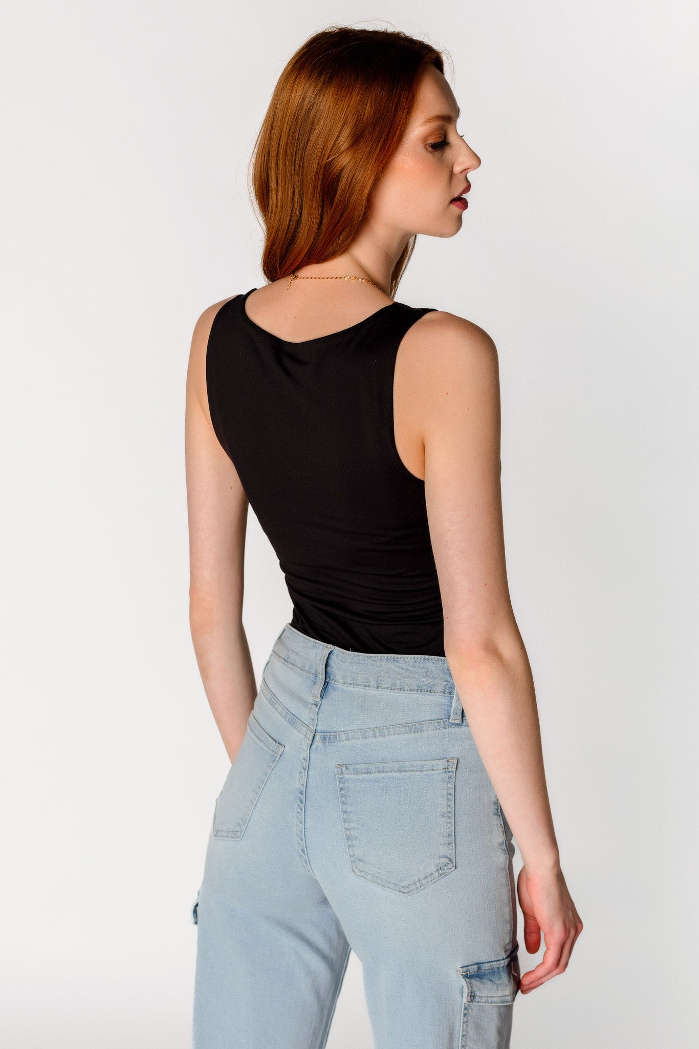 Brushed Double Layer Square Neck Tank