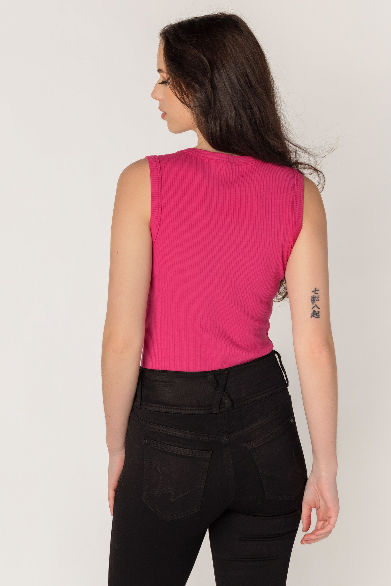 Ribbed Sleeveless Scoopneck Tank