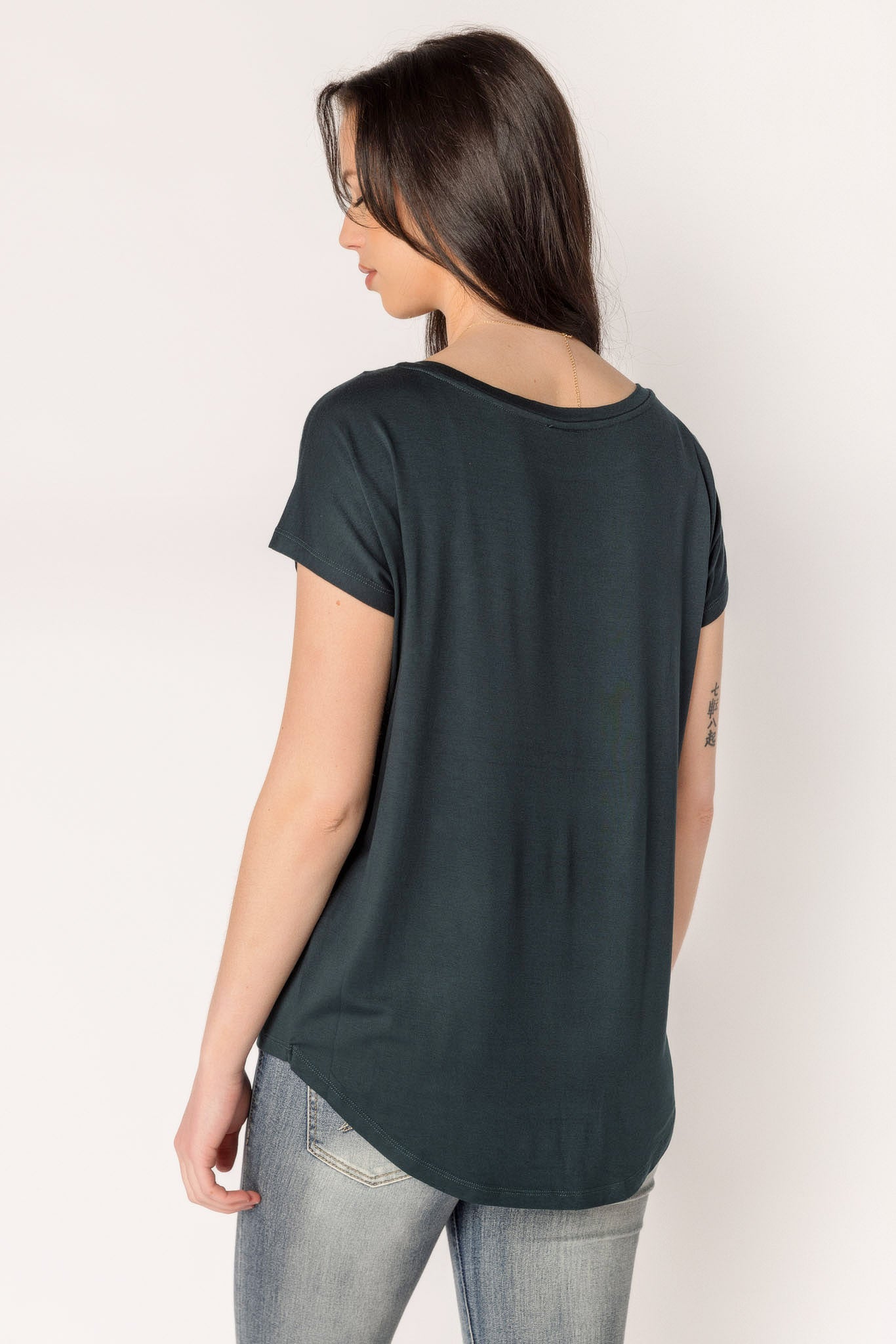 Short-Sleeve Wide-Neck Top
